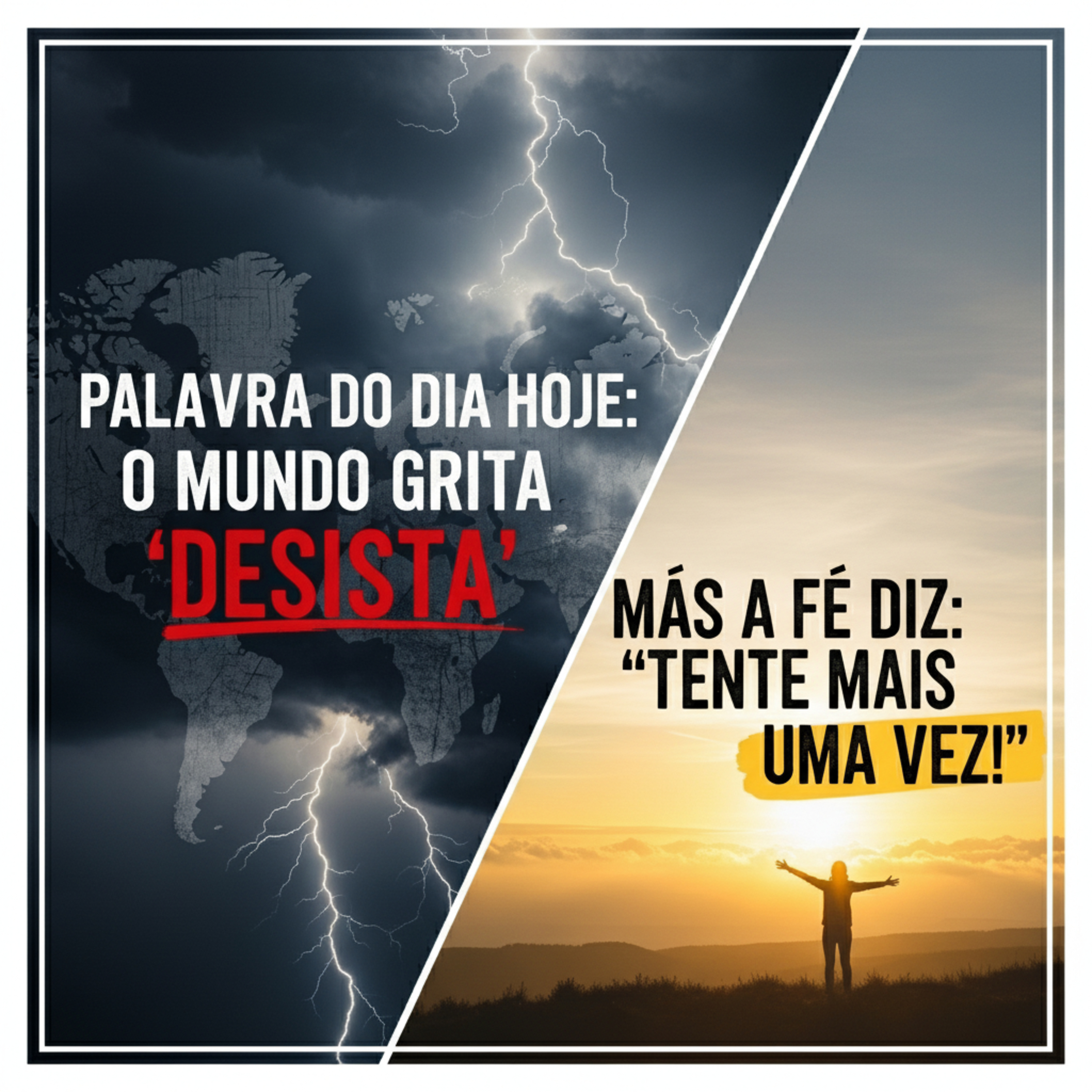 Palavra do Dia Hoje - O Mundo Grita "Desista", mas a Fé Diz: "Tente Mais uma Vez"! 🔥(Não Pare Agora)