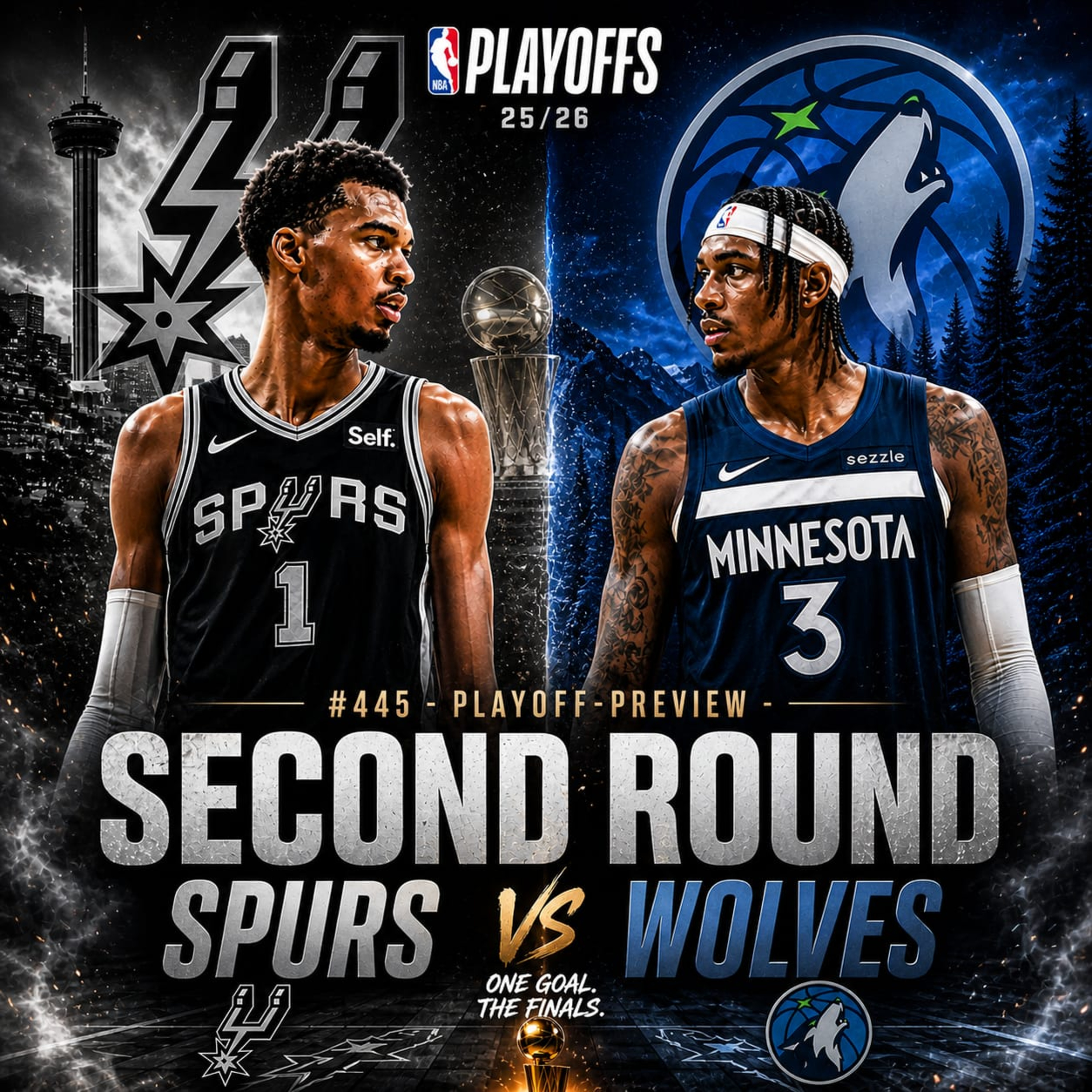 #445 Playoff-Preview - Second Round - Spurs VS Wolves mit Tobi Bühner episode artwork