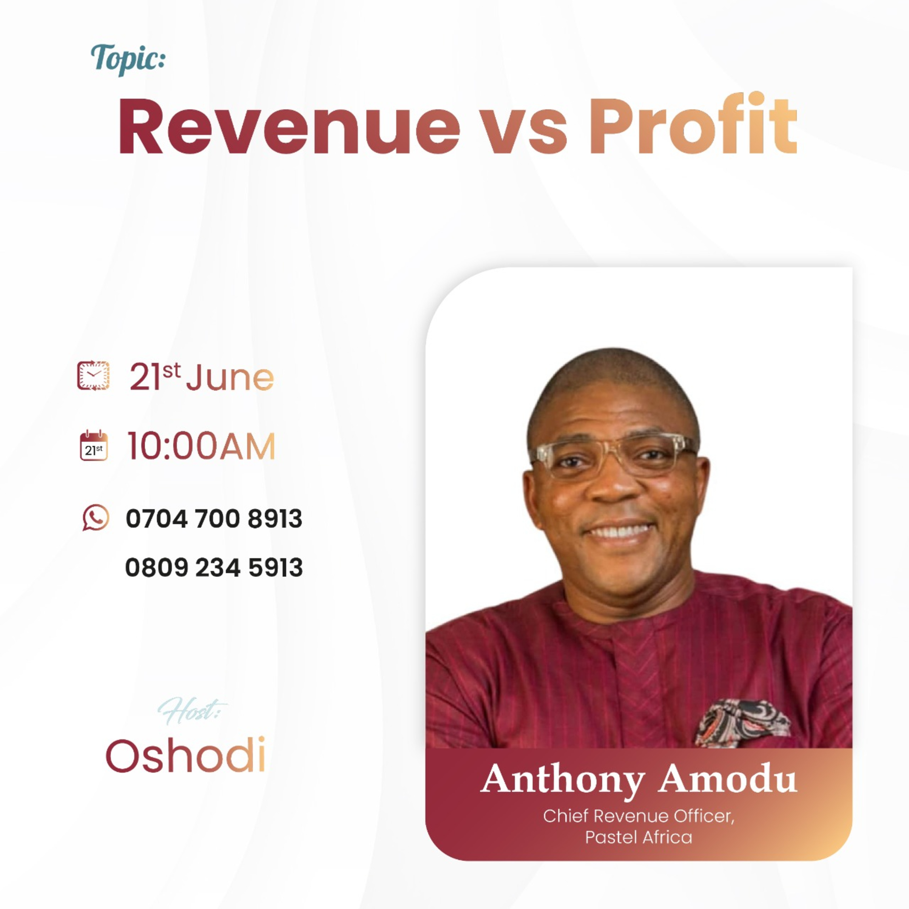 Revenue vs Profit Ft. Anthony Amodu