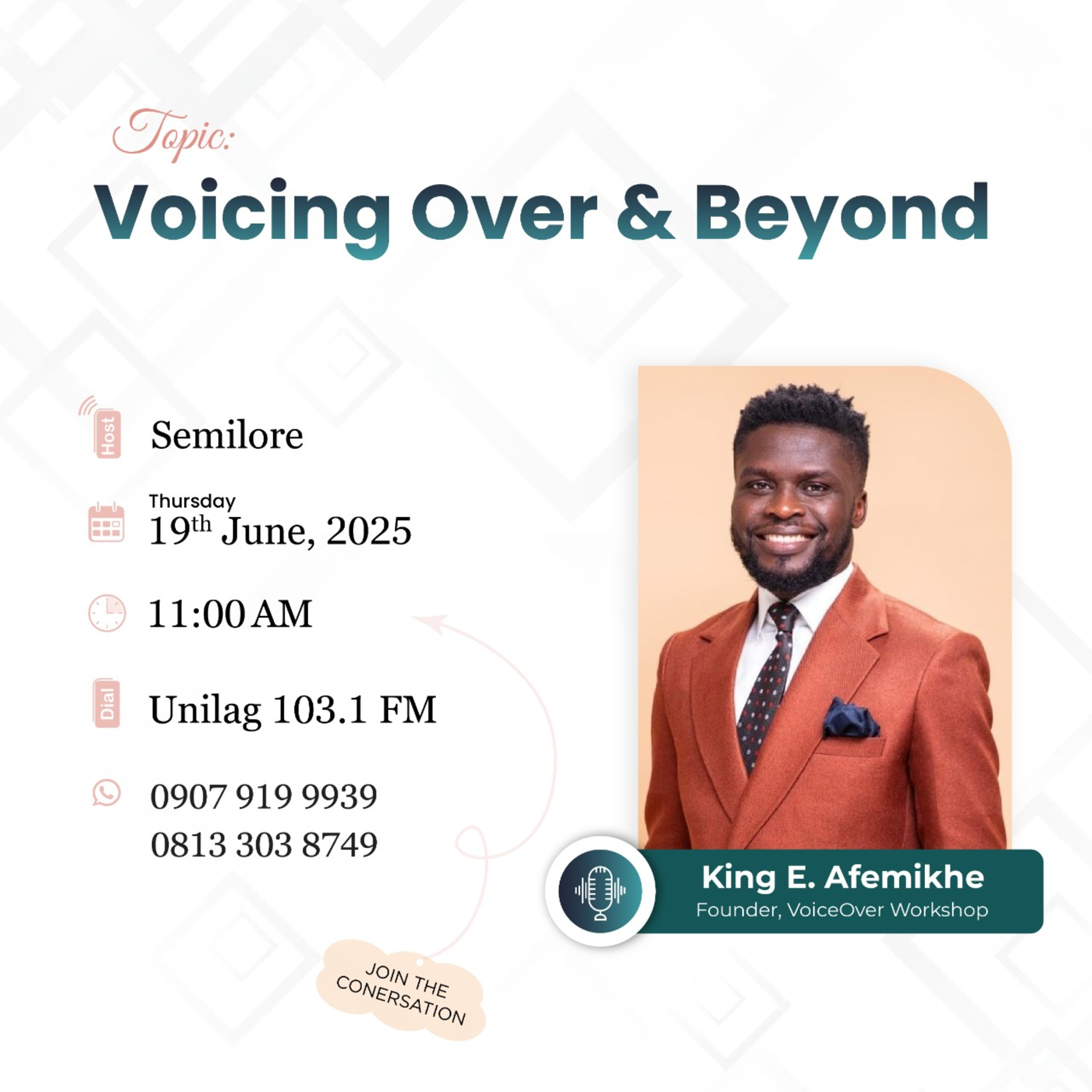 Voicing Over & Beyond Ft. King Afemikhe