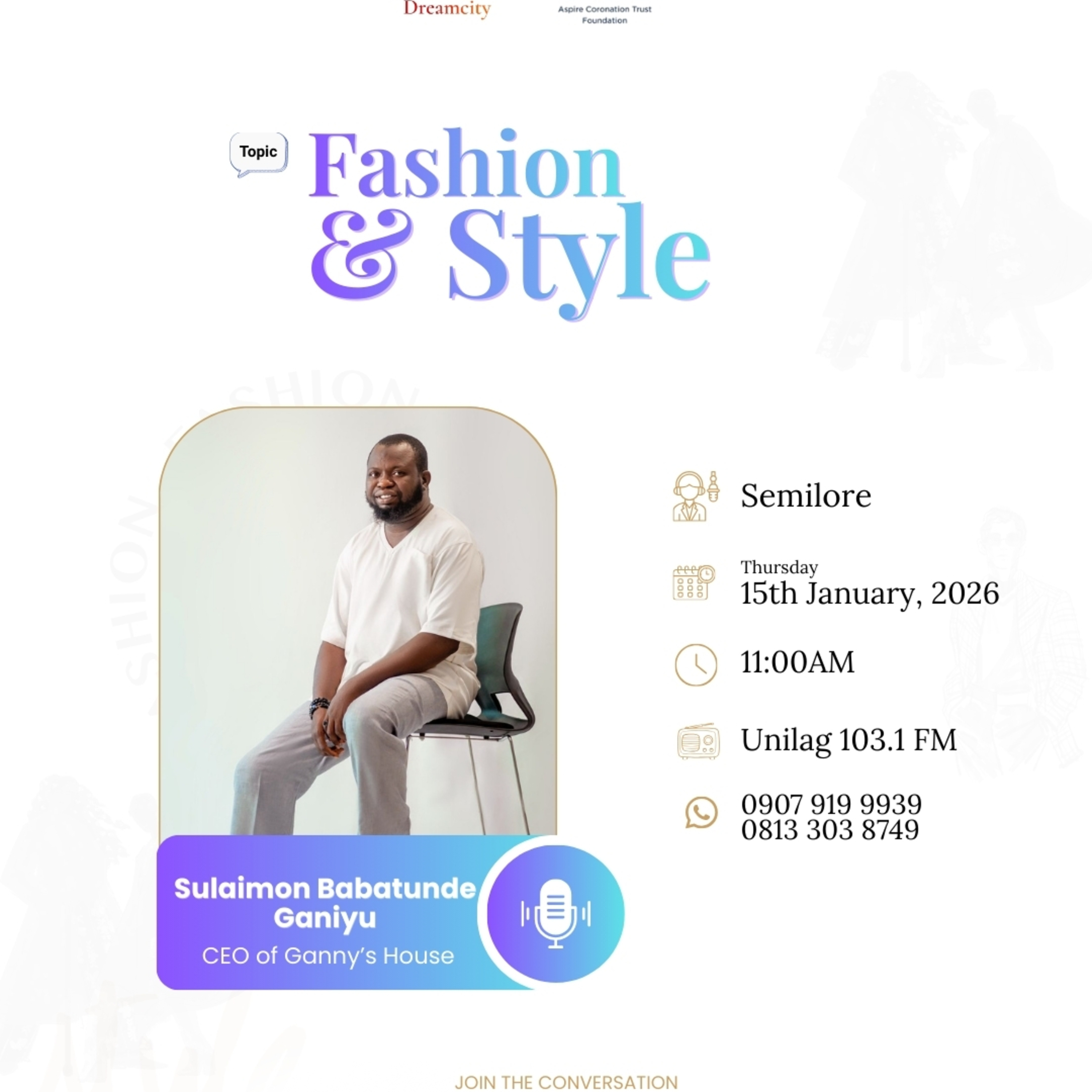 Fashion & Style Ft Sulaimon Babatunde Ganiyu