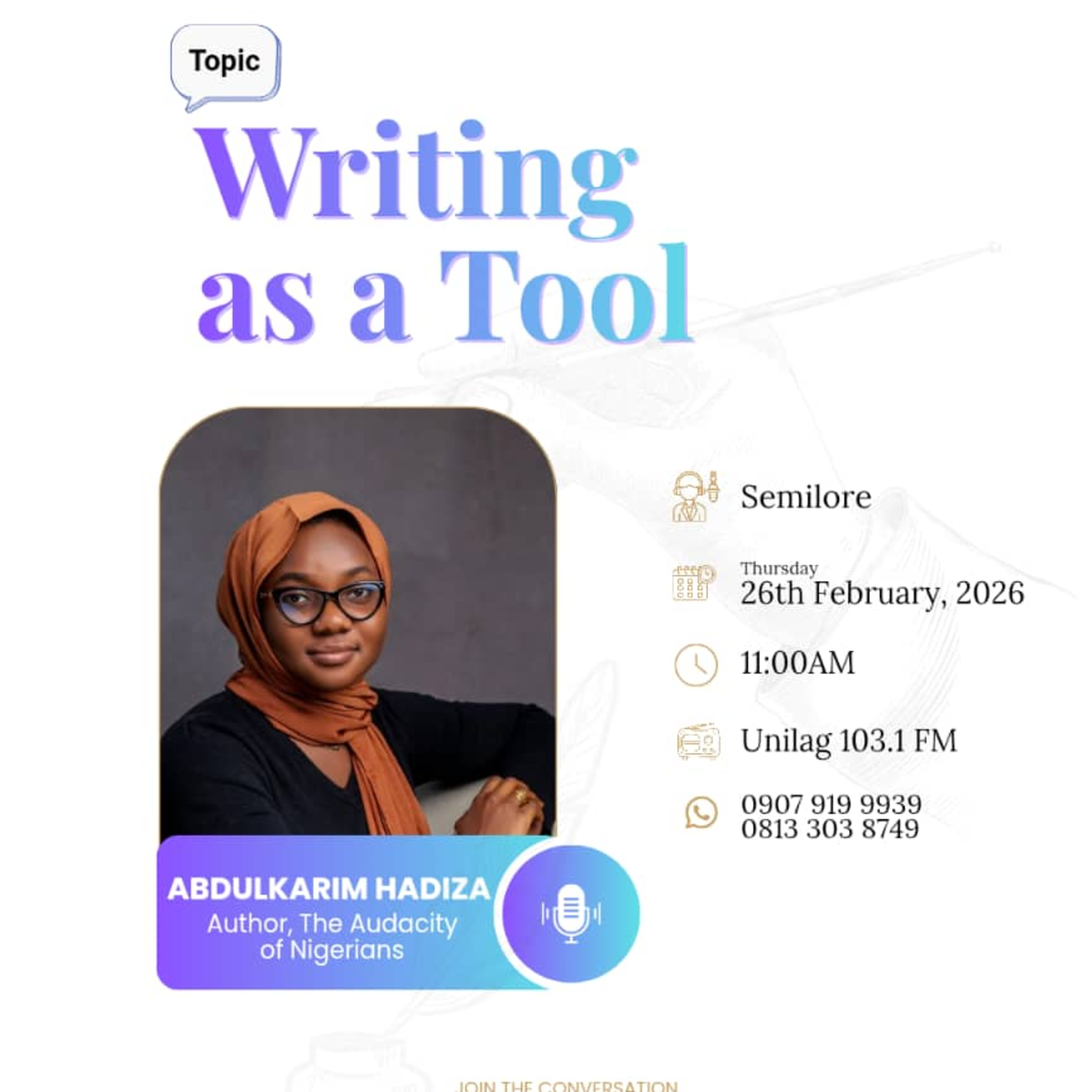 Writing as a Tool Ft Abdulkarim Hadiza