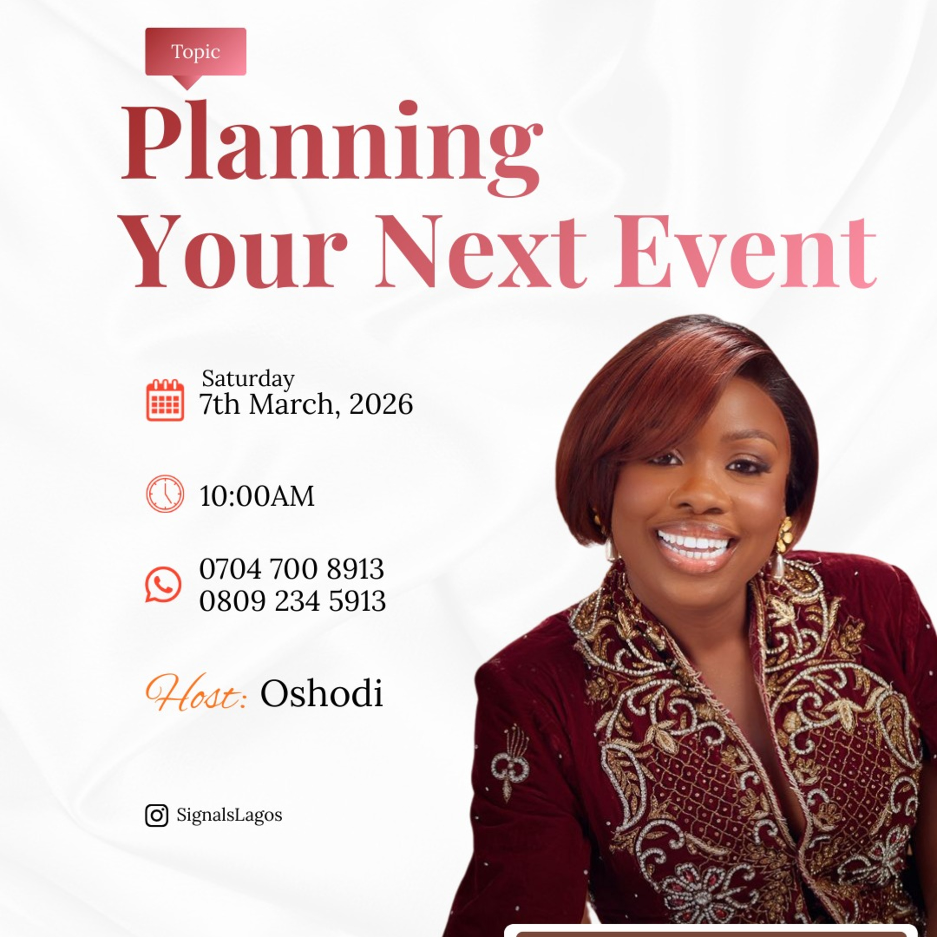Planning Your Next Event Ft Temitope Omotoso