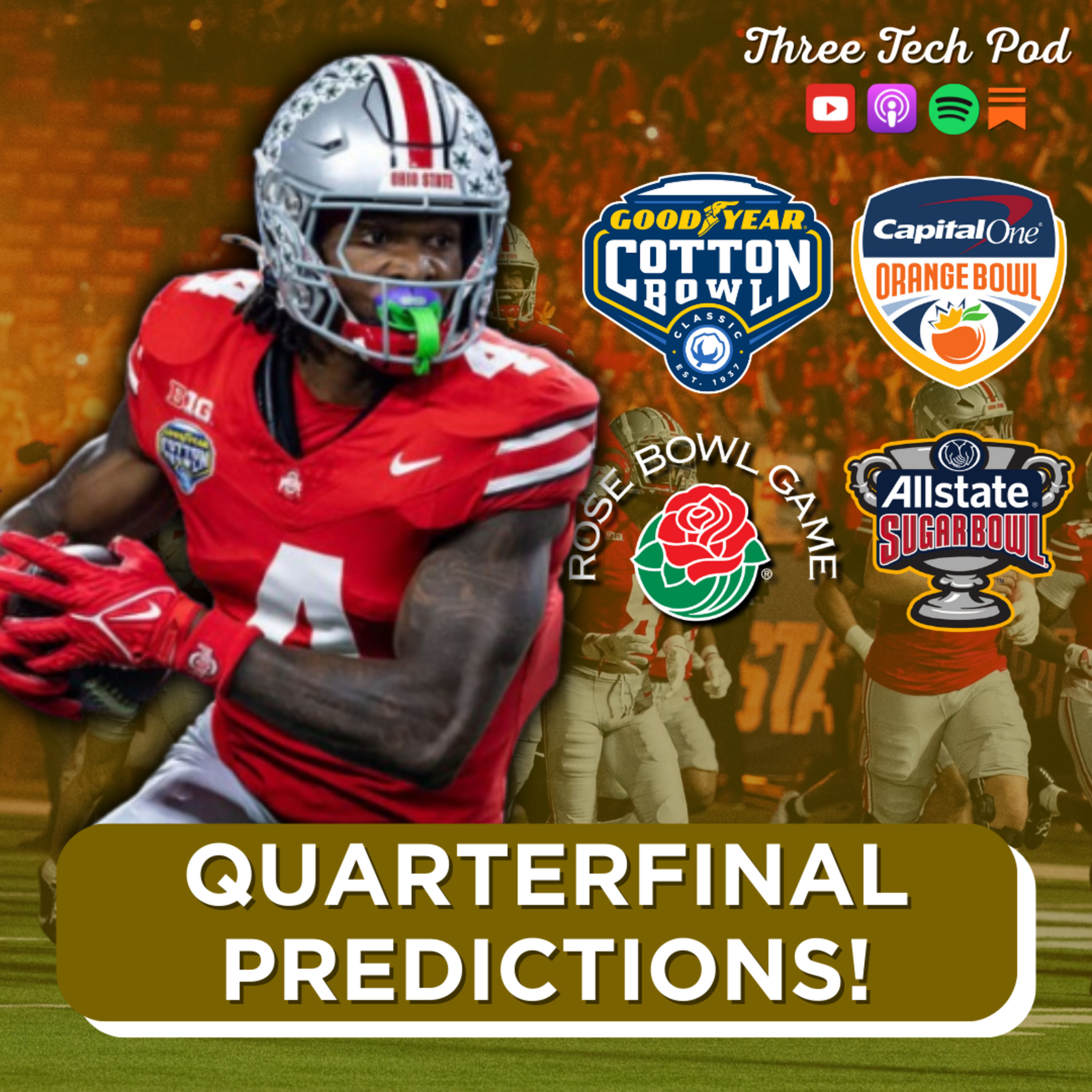 CFP Quarterfinals Preview! Ohio State vs Miami, Texas Tech vs Oregon, Indiana vs Alabama, Georgia vs Ole Miss - Episode 350 episode artwork