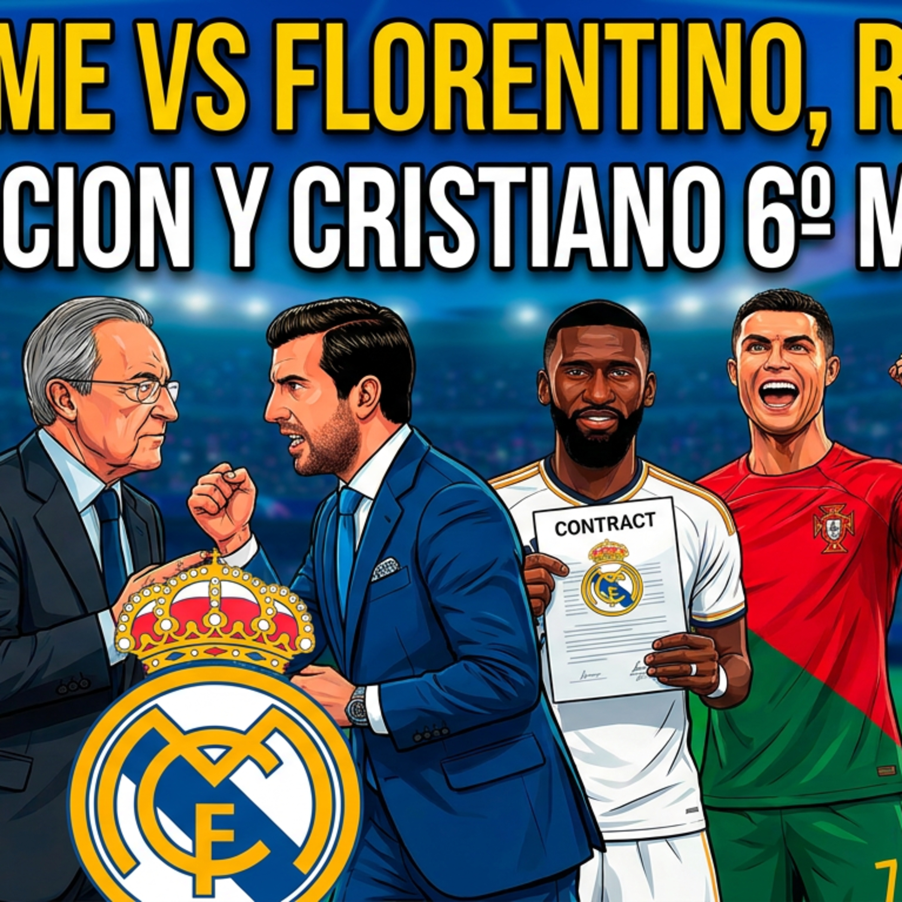 HABRÁ ELECCIONES, RIQUELME VS FLORENTINO, RUDIGER RENOVACION, 6º MUNDIAL DE CRISTIANO | RODRIGUEZ episode artwork