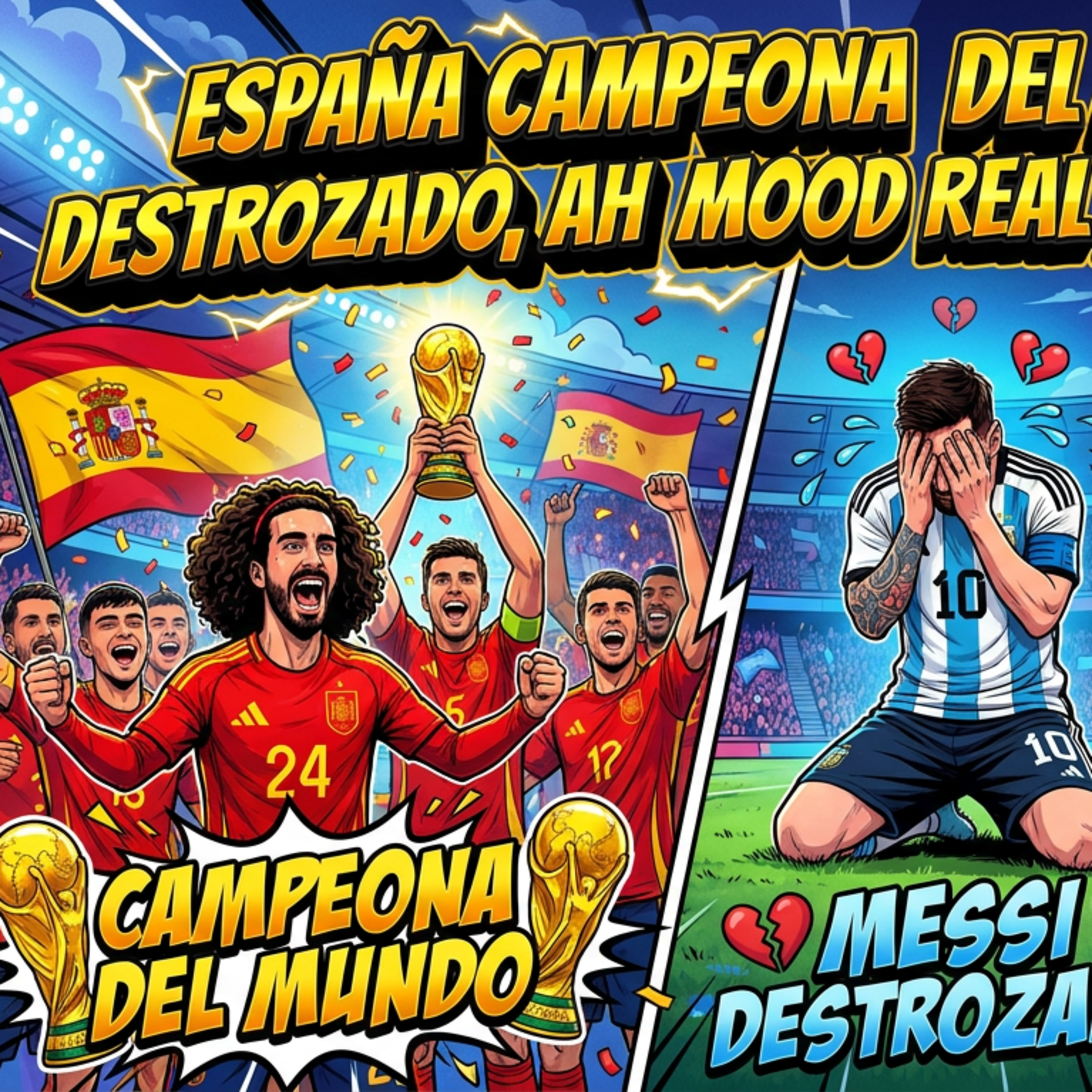 ESPAÑA CAMPEONA DEL MUNDO, MESSI DESTROZADO, AHORA MOOD REAL MADRID MOURINHO | RODRIGUEZ episode artwork