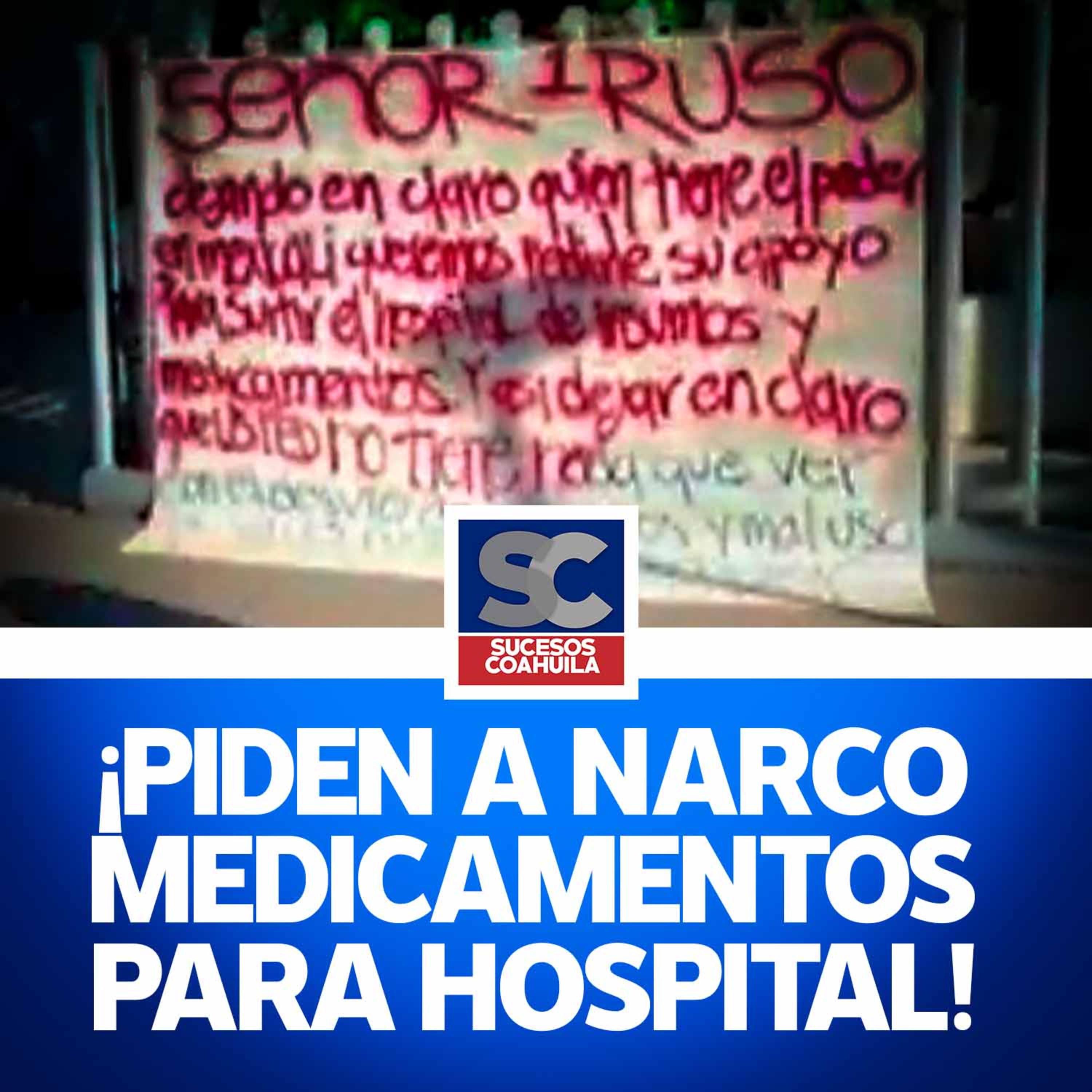 Hospital mexicano pide medicinas...¡al narco!