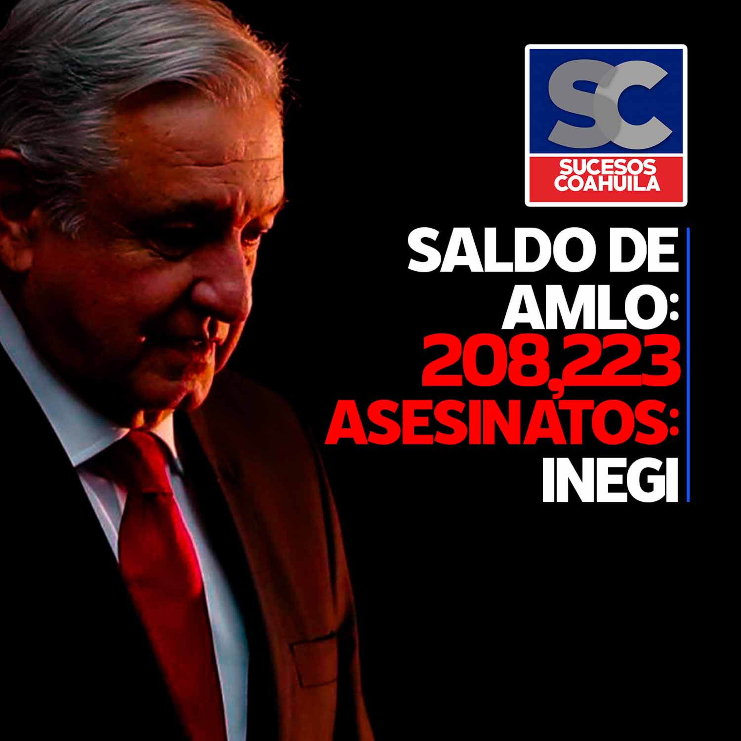 Sexenio de AMLO dejó 208 mil asesinatos: INEGI