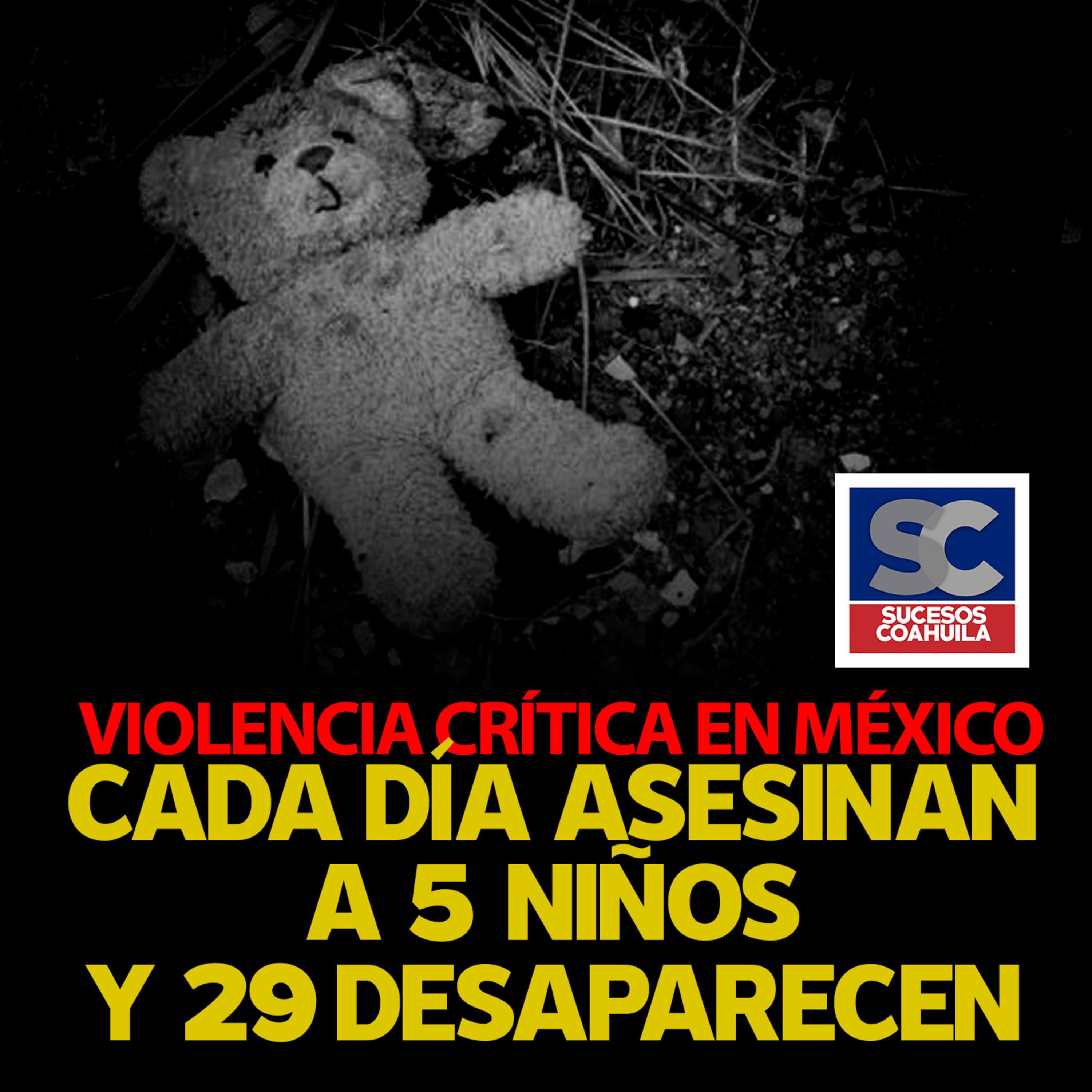 Cada día son asesinados 5 niños en México y desaparecen 29
