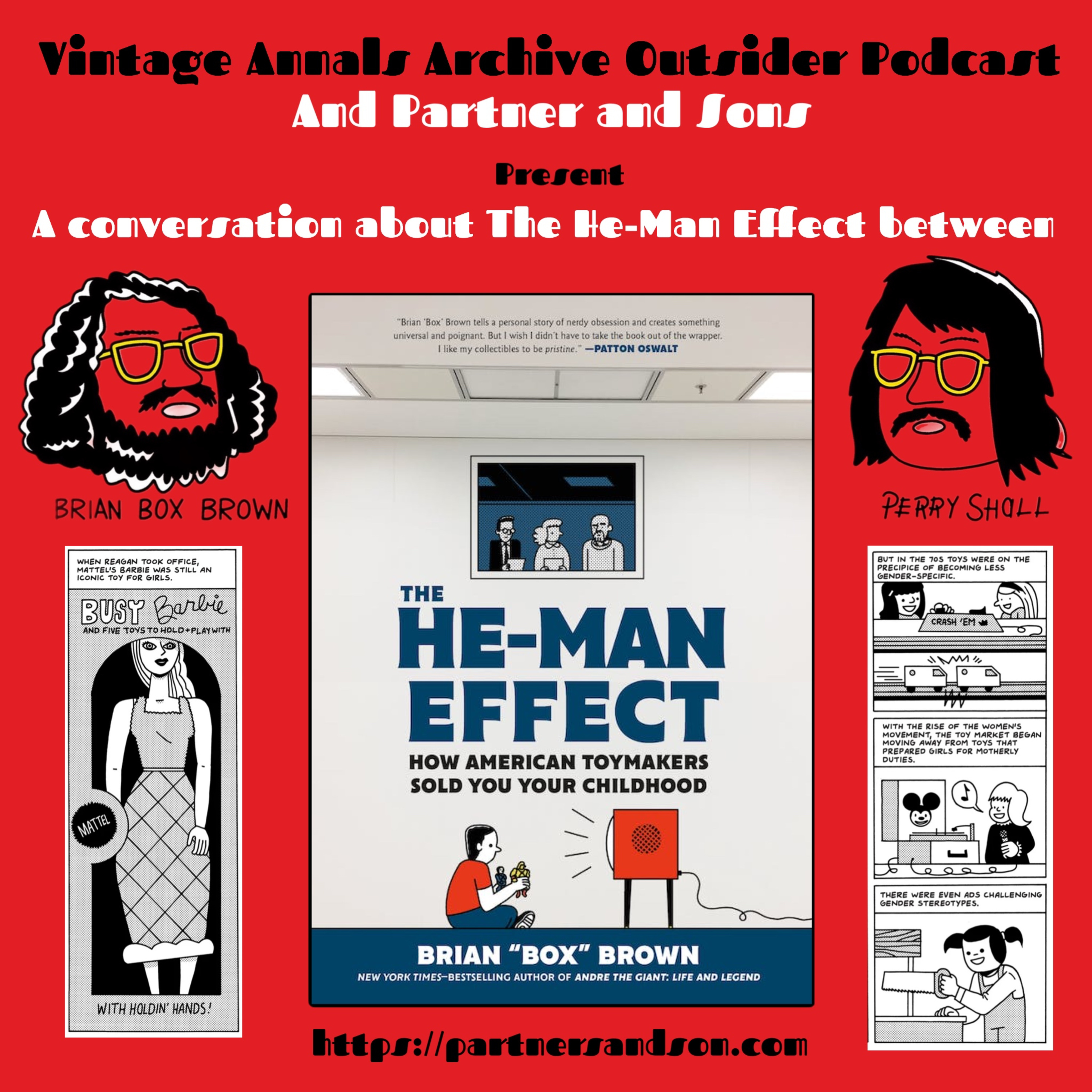 Bonus Episode: In conversation with Brian Box Brown and Perry Shall about Box's Graphic Novel "The He-Man Effect"  episode artwork