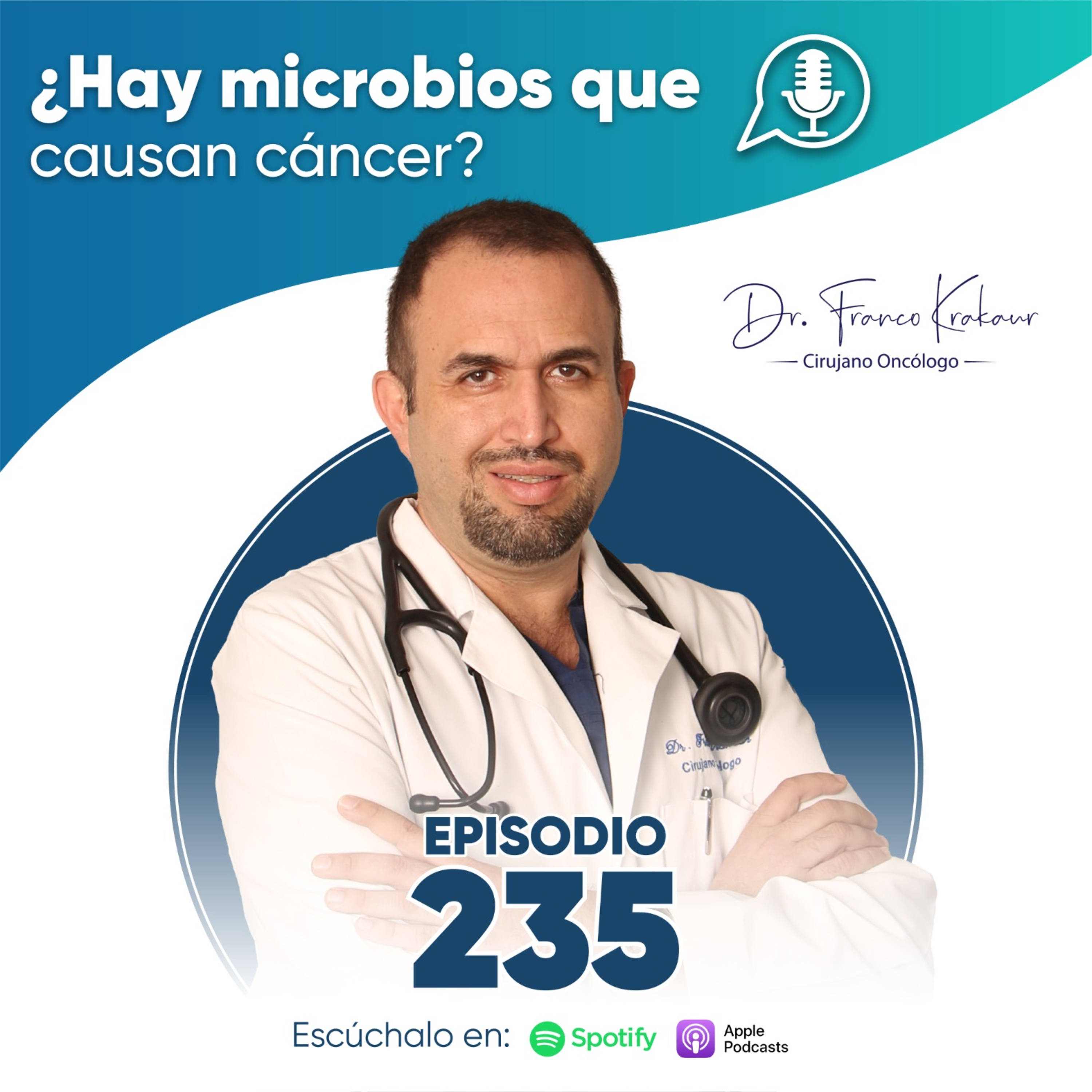 ¿Hay Microbios que causan Cáncer? | Episodio #235 | Dr. Franco Krakaur | Cirujano Oncólogo episode artwork