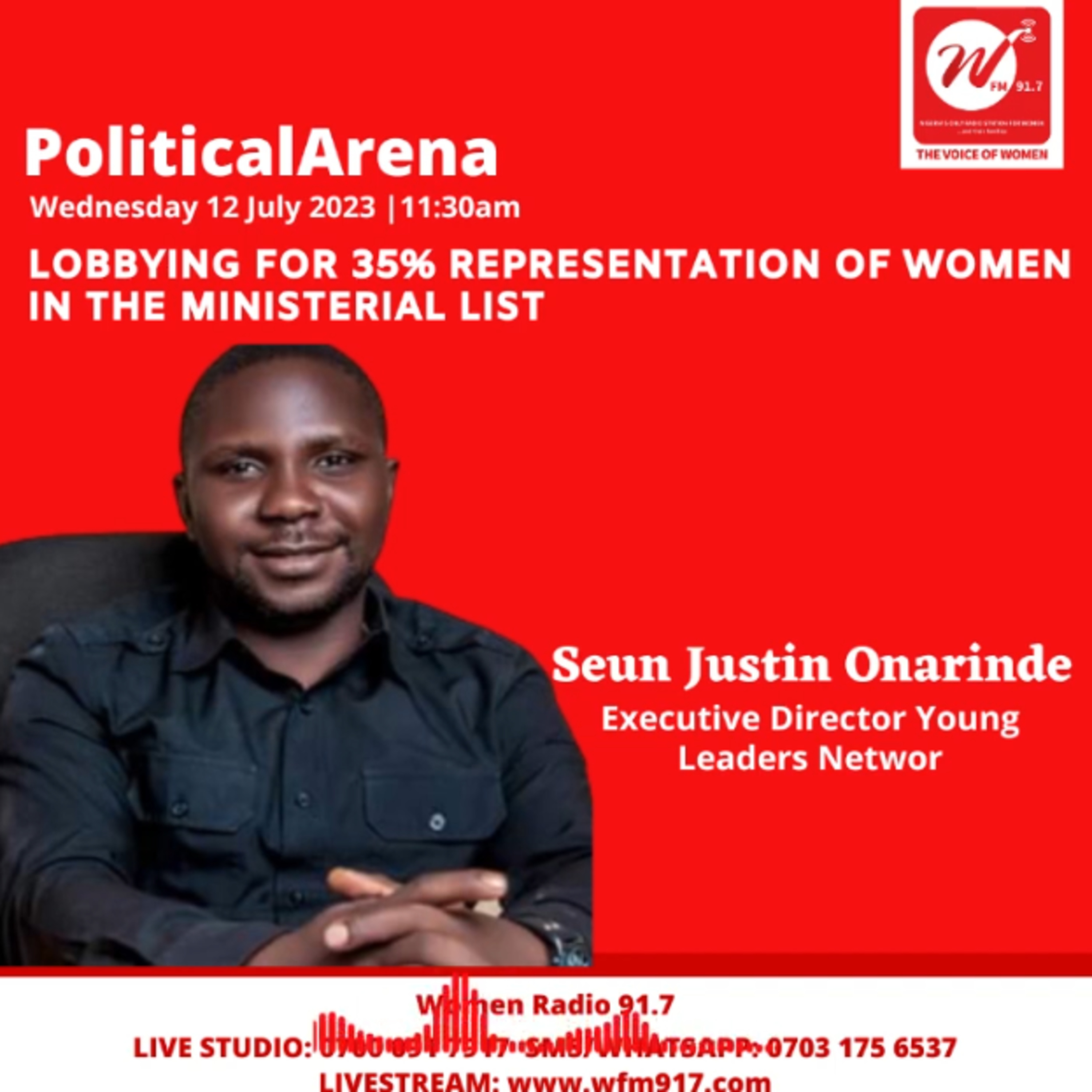 PoliticalArena - Lobbying for 35% representation of women in the ministerial list episode artwork