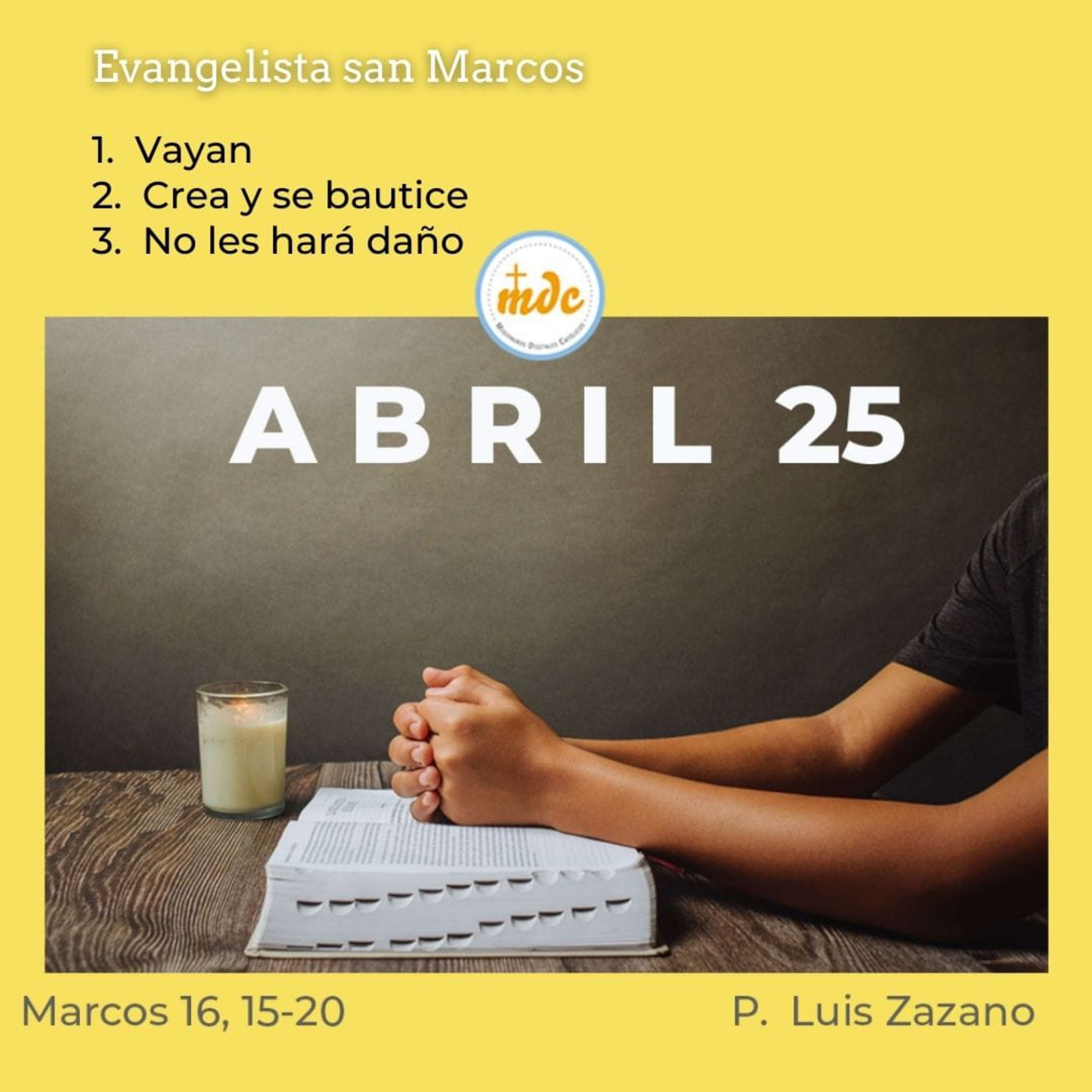 Reflexión diaria del Evangelio por el P. Luis Zazano