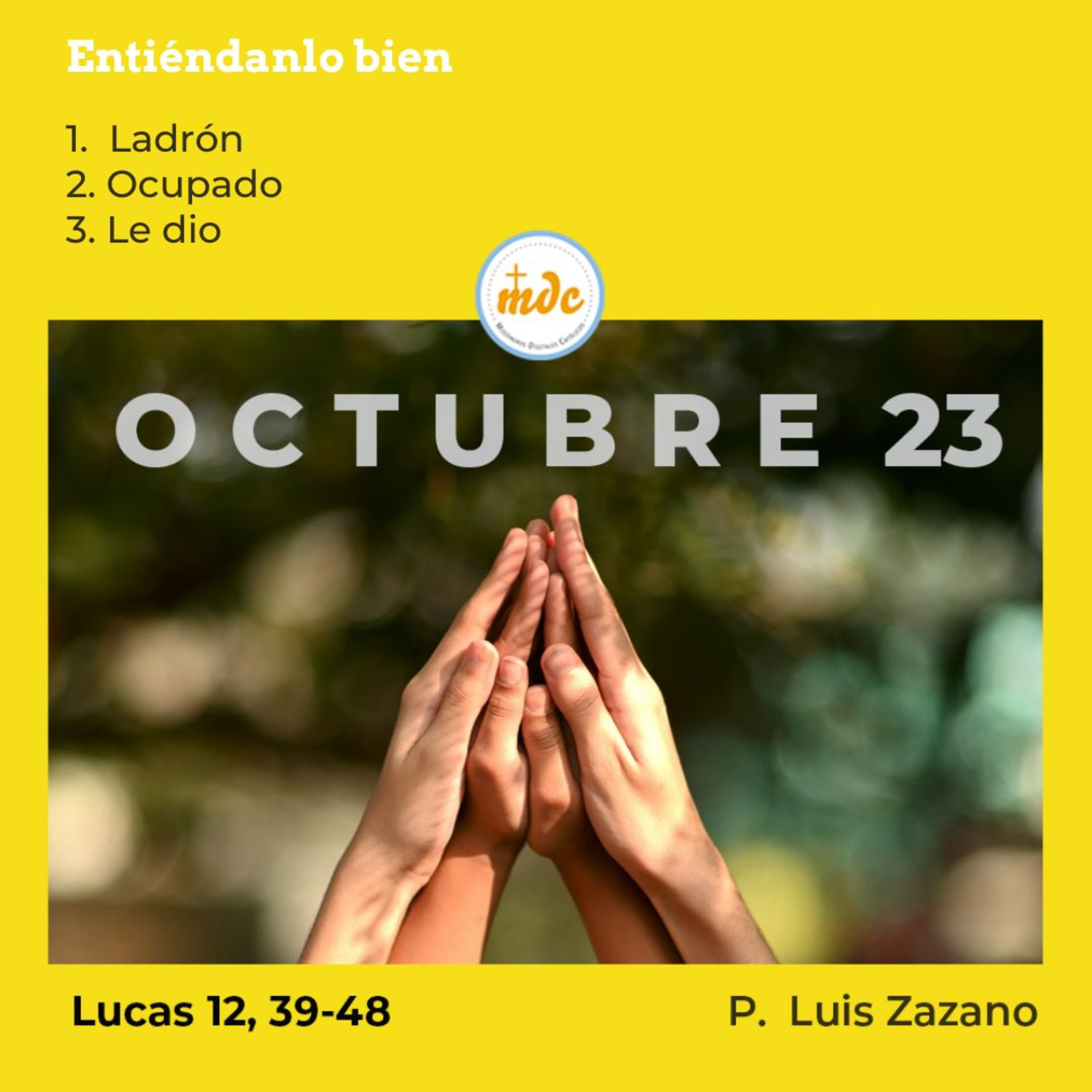 Reflexión diaria del Evangelio por el P. Luis Zazano