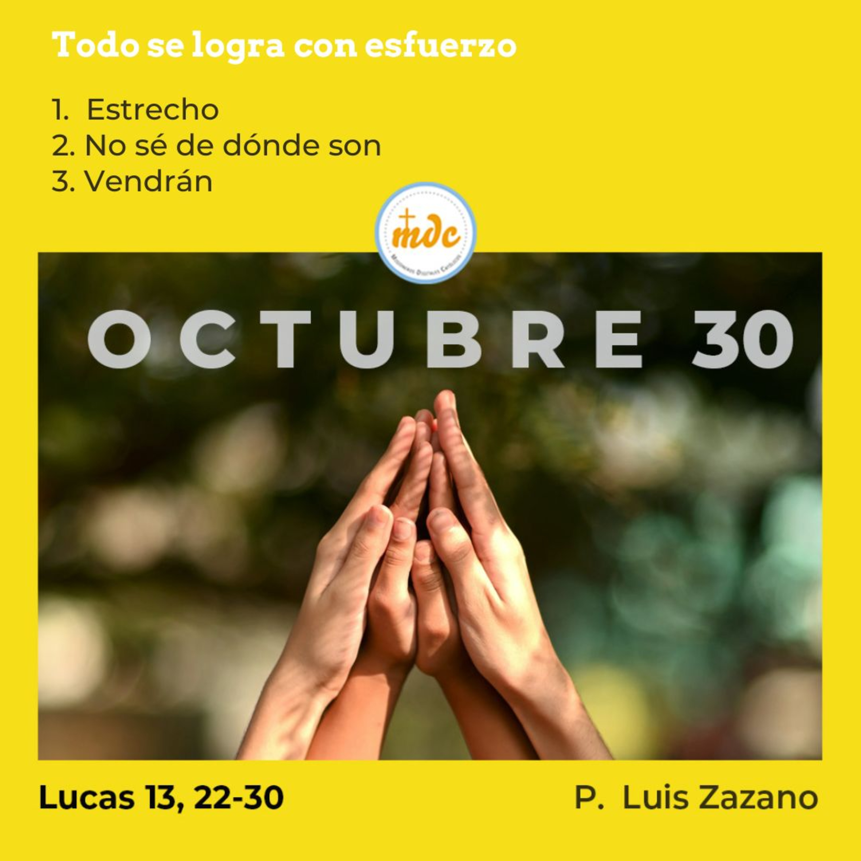 Reflexión diaria del Evangelio por el P. Luis Zazano