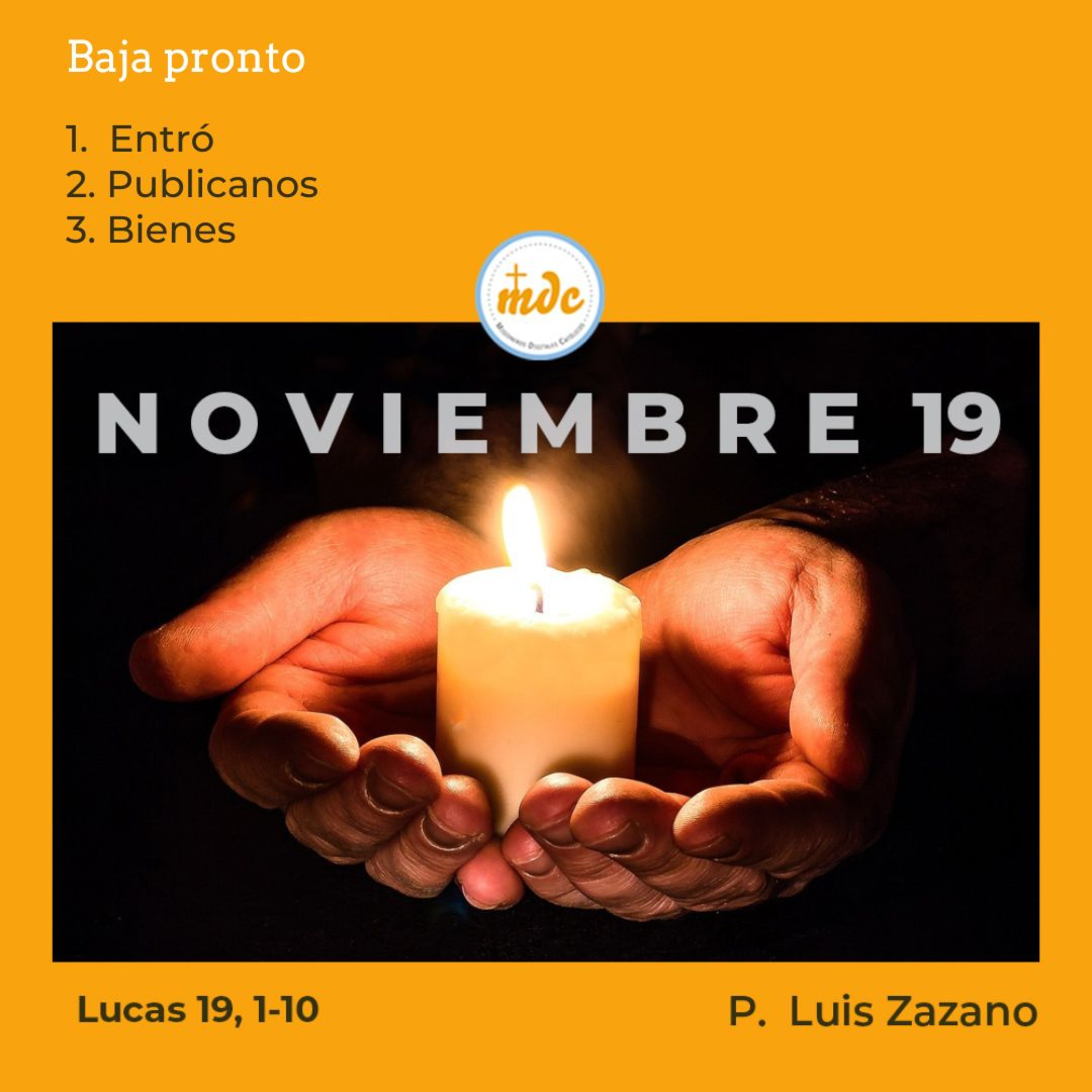 Reflexión diaria del Evangelio por el P. Luis Zazano