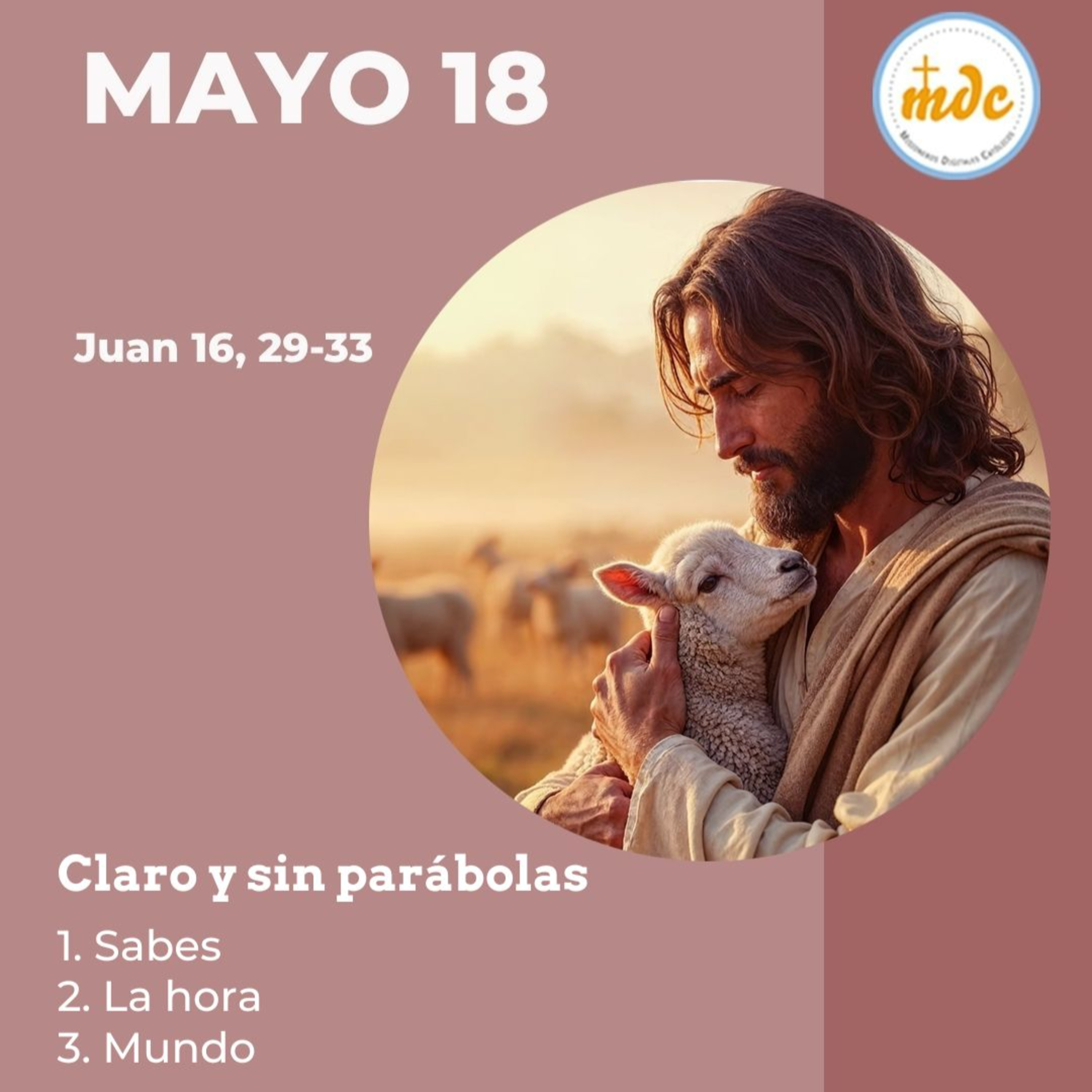 Juan 16, 29-33: Claro y sin parábolas