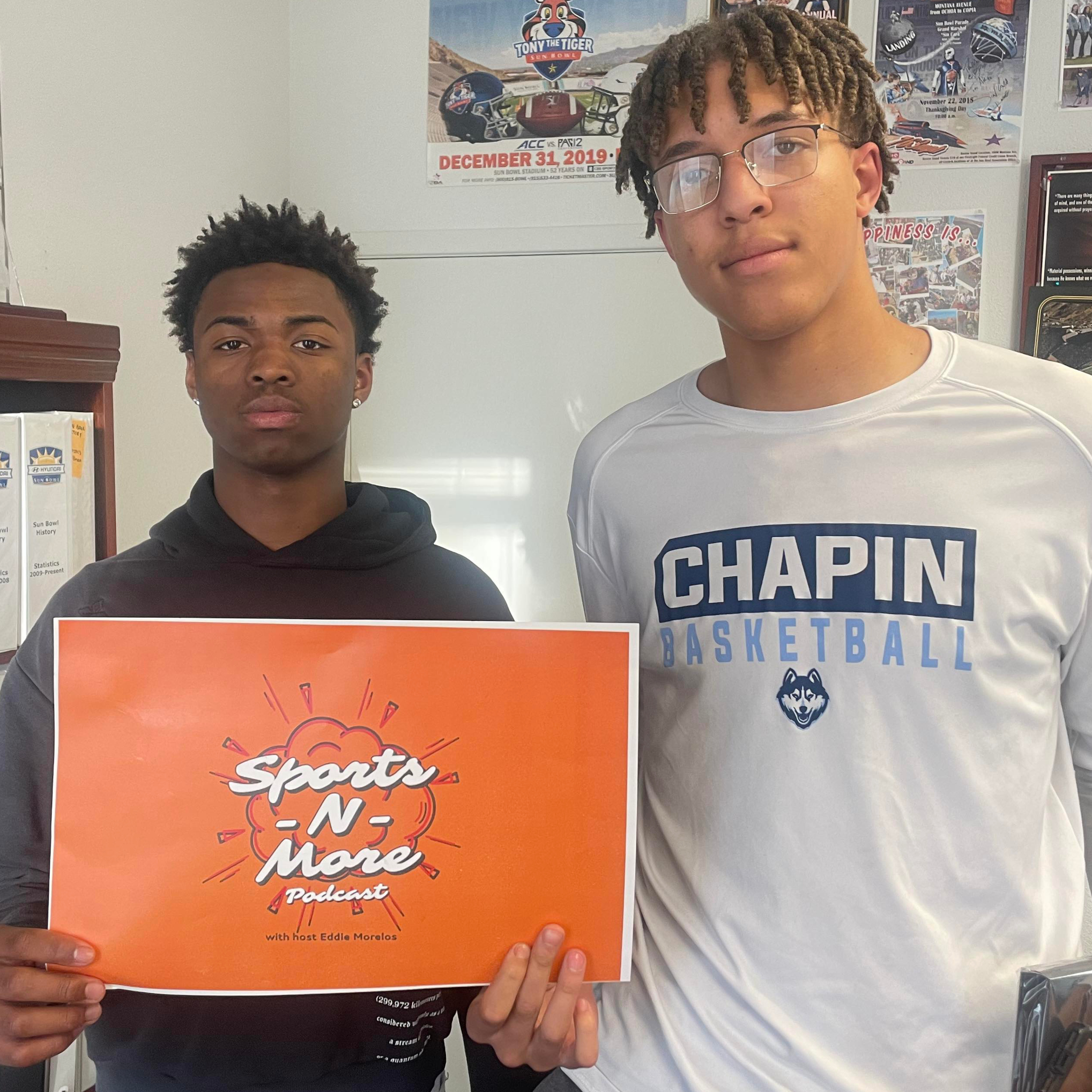 Sports-N-More Podcast with Host Eddie Morelos - Chapin High School Boys Basketball Brandon Hymes and Jayden Leverett (episode 192) episode artwork