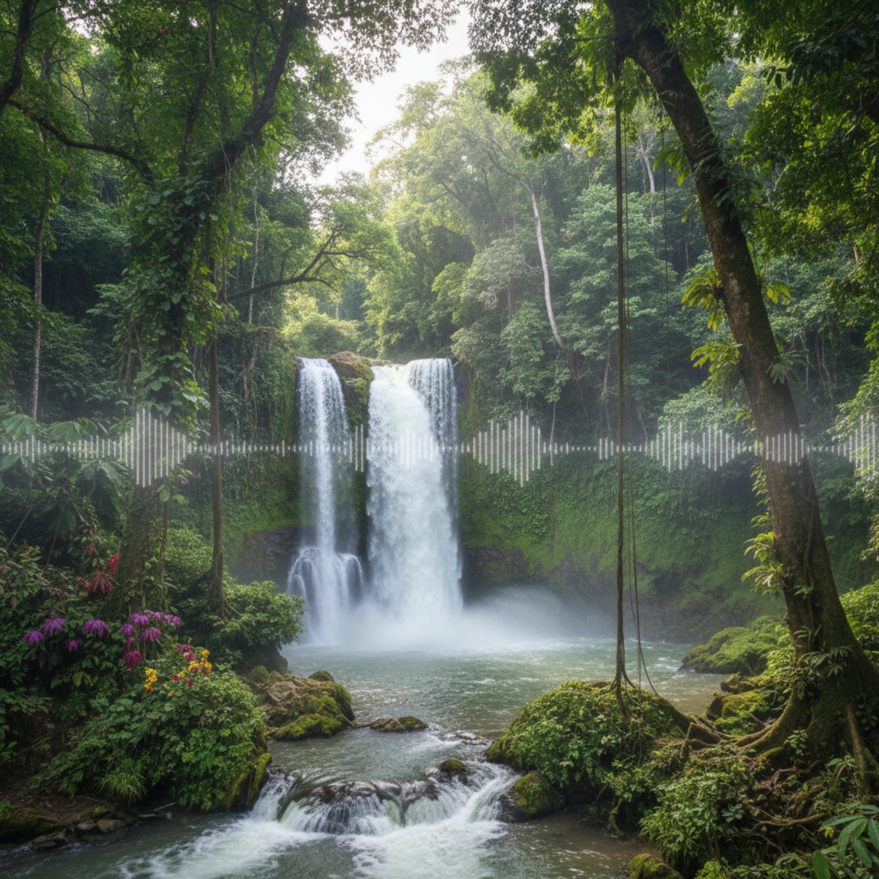 Waterfall in the Jungle | White Noise | Sleep Sound 12 Hours
