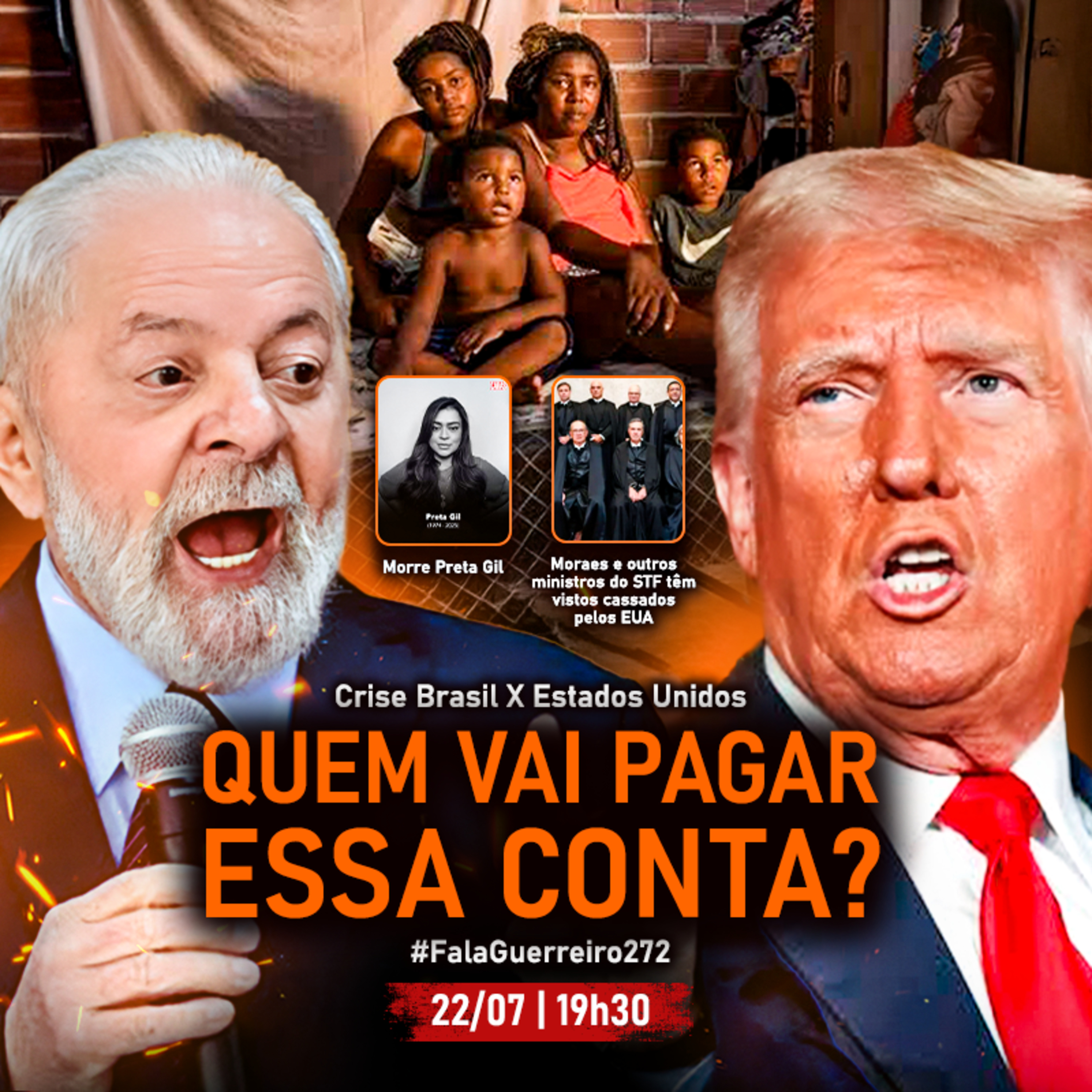 #LinhaDeFrente - Crise Brasil x EUA:"Quem vai pagar essa conta?" E mais notícias • #FalaGuerreiro272 episode artwork