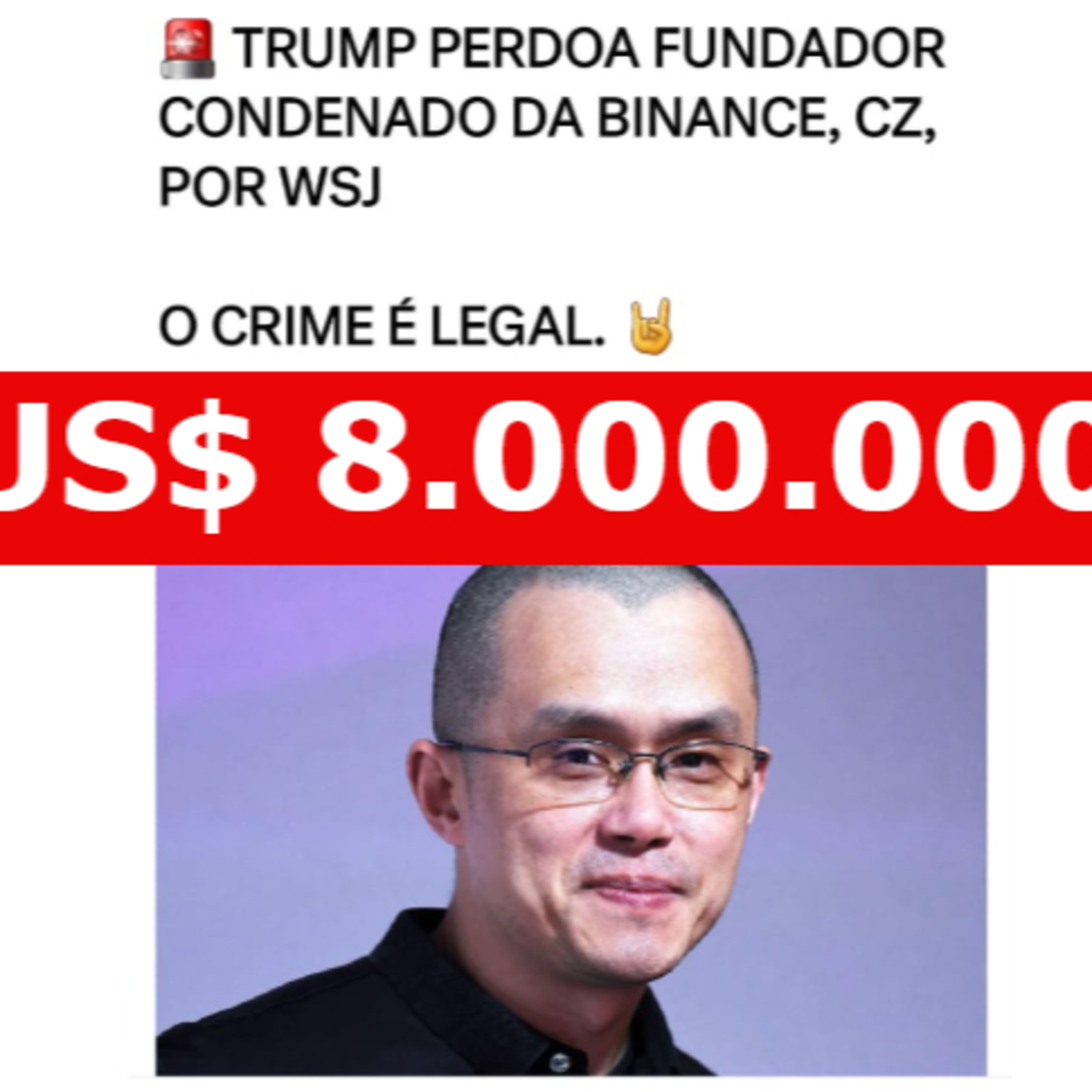 CZ paga US$ 8 Bi para se livrar de seus crimes nos EUA