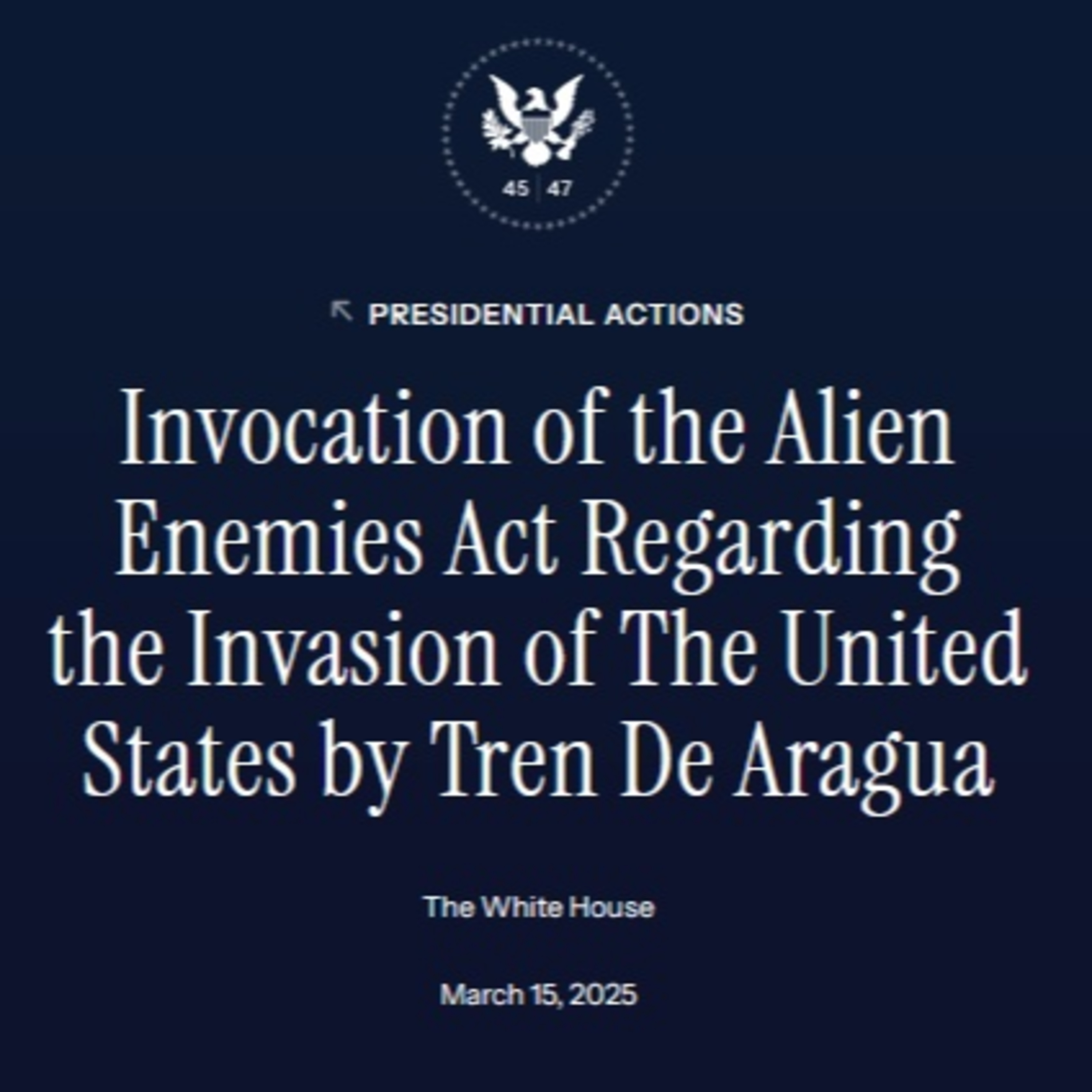 16-MAR-2025 Trump Invoca Ley de Enemigos Extranjeros episode artwork
