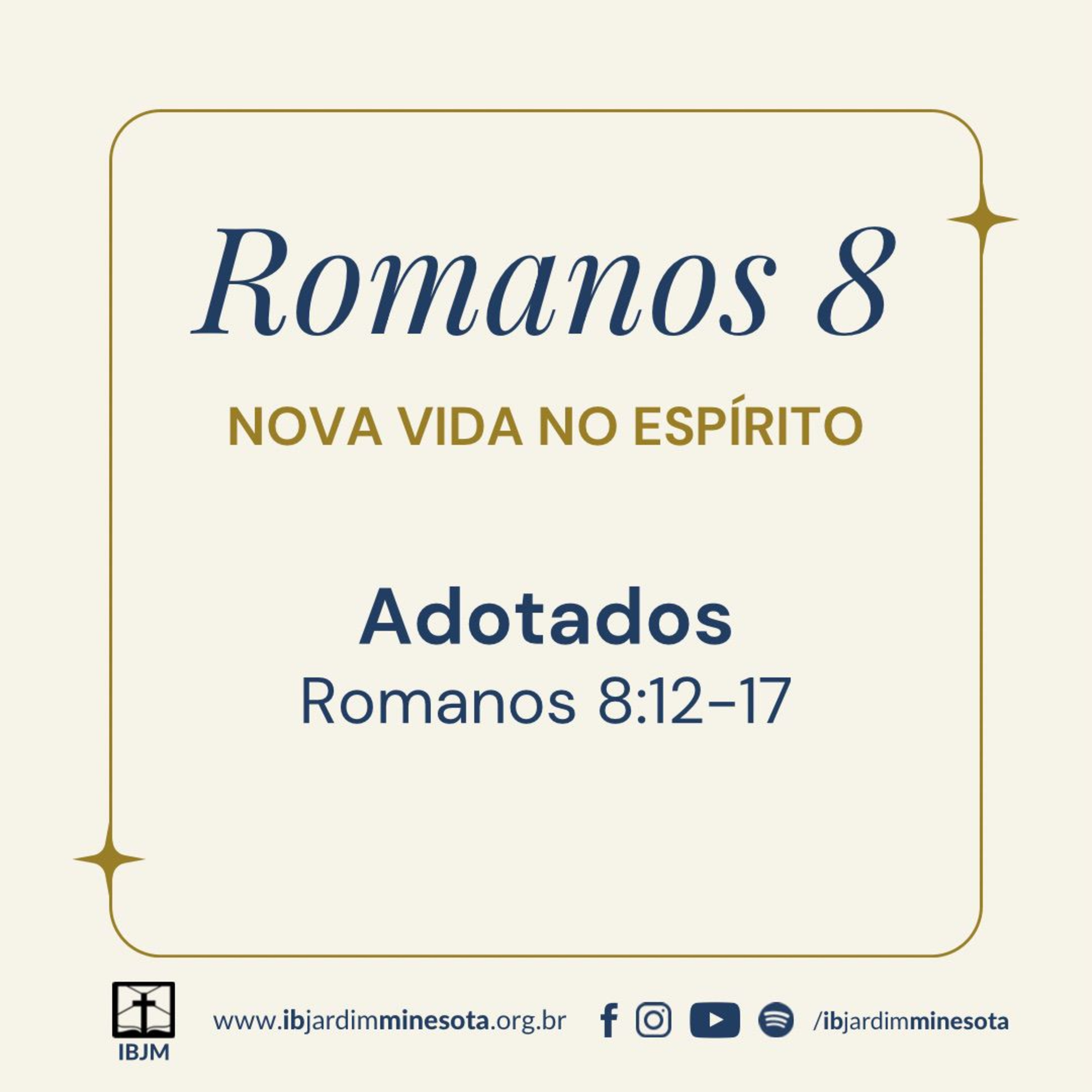 Nova Vida no Espírito: Adotados (Romanos 8:12-17) | Caique Resende (13/10/2024) episode artwork