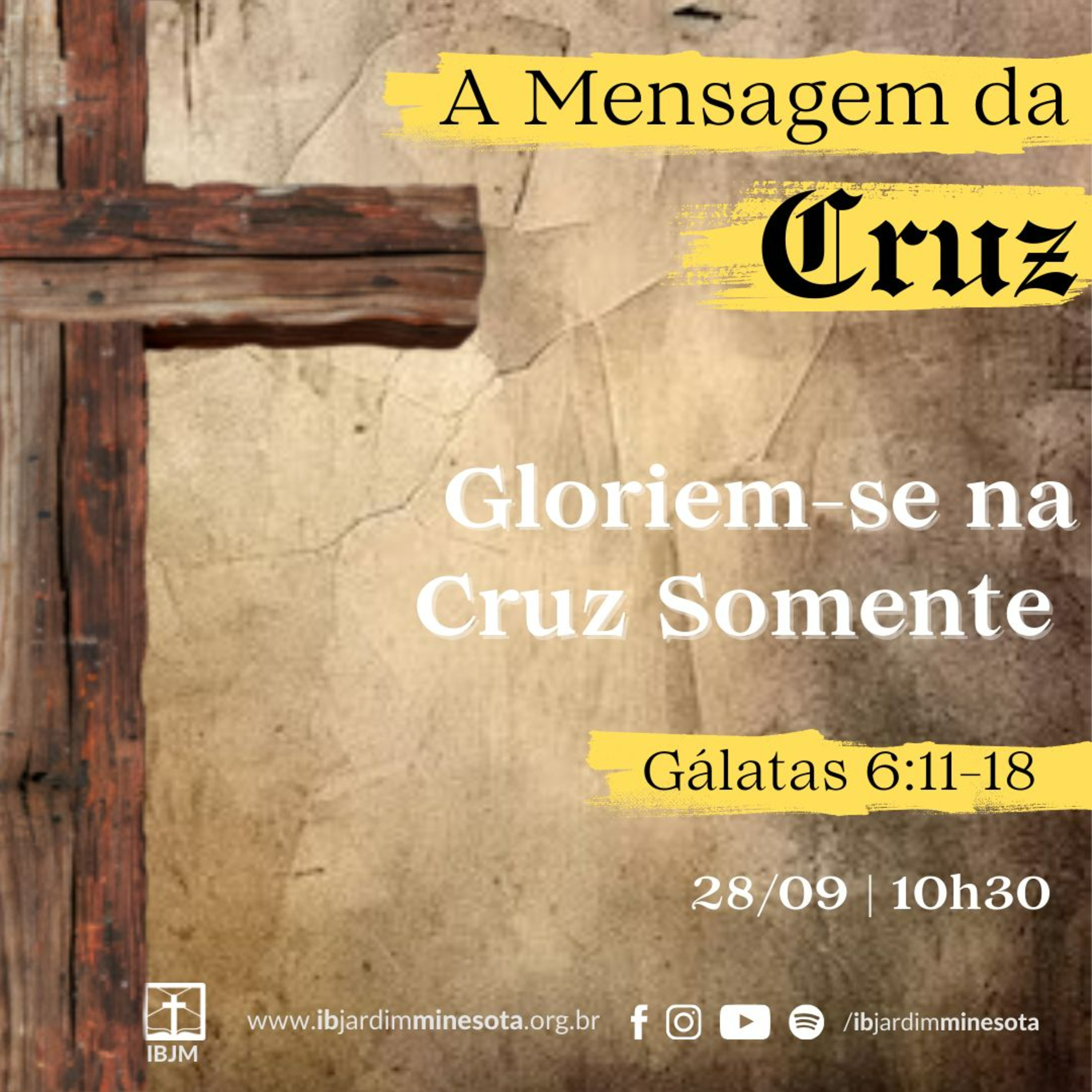 Gloriem-se na Cruz Somente (Gálatas 6:11-18) | Alex Daher (28/09/2025) episode artwork