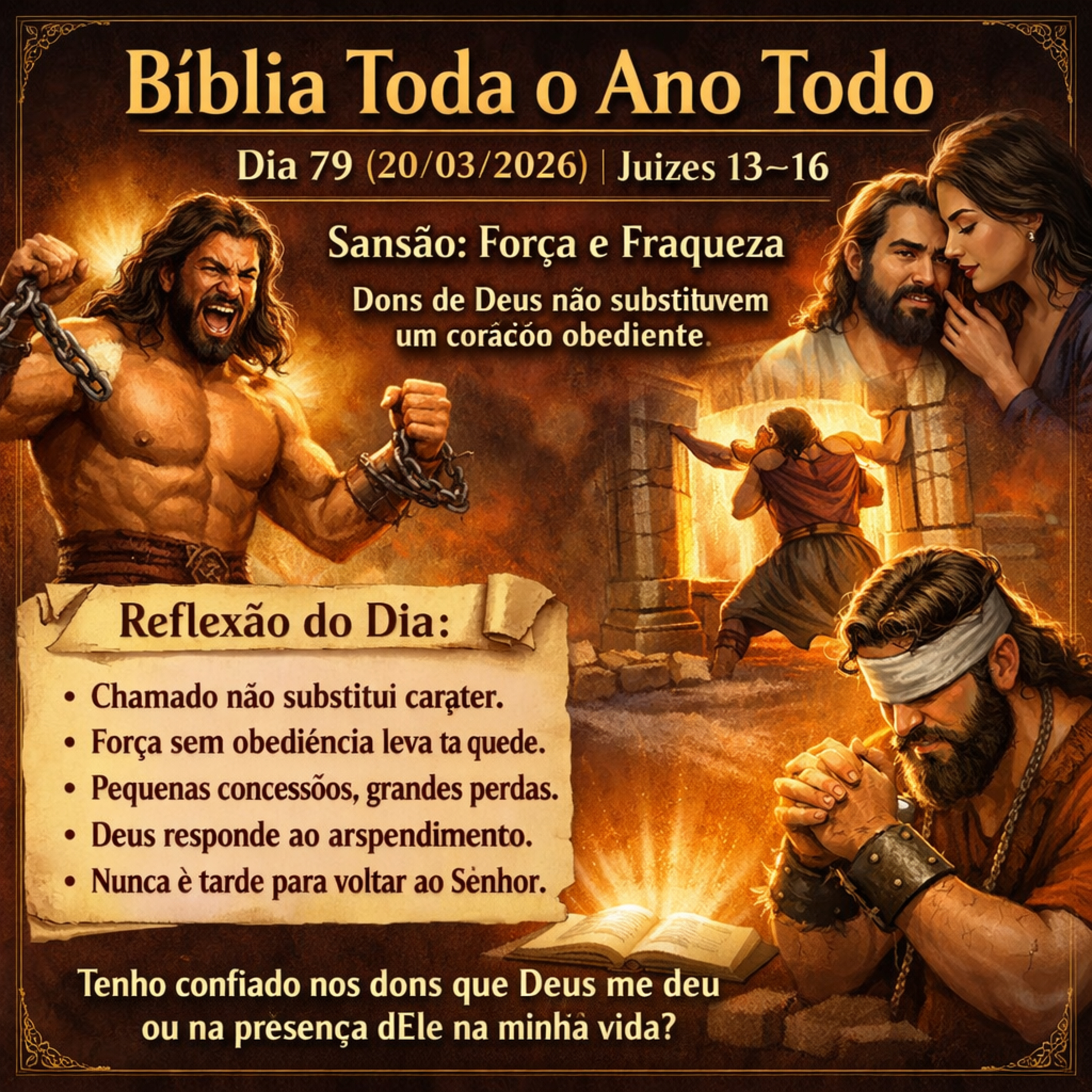 📖 Bíblia Toda o Ano Todo – Dia 79 (20/03/2026) | Juízes 13–16 episode artwork