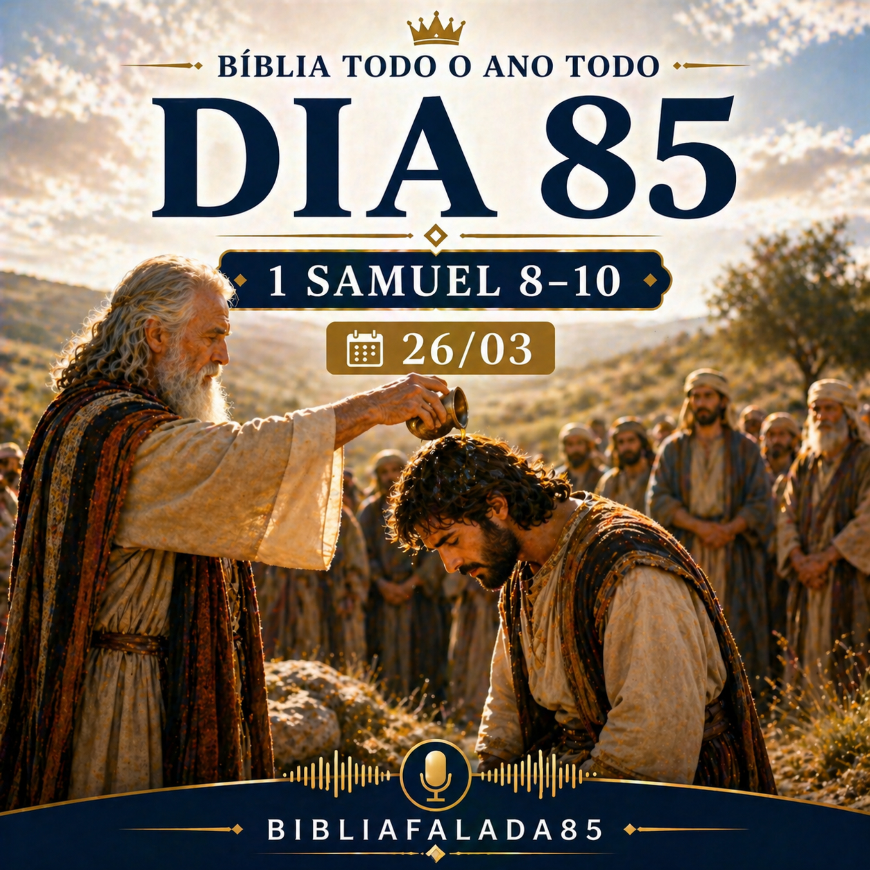 📖 Bíblia Toda o Ano Todo – Dia 85 (26/03) | 1 Samuel 8–10 episode artwork