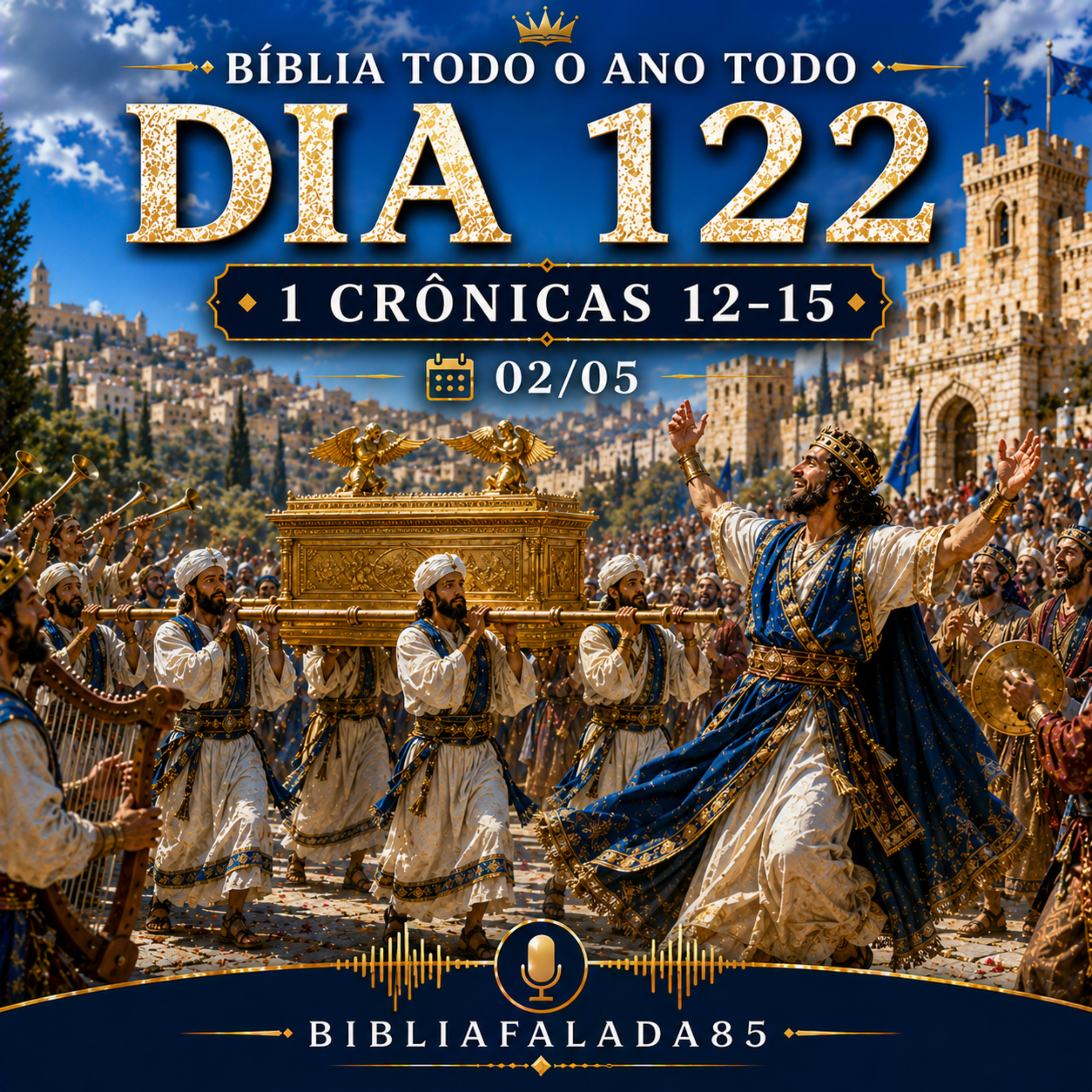 📖 Bíblia Toda o Ano Todo – Dia 122 (02/05) | 1 Crônicas 12–15 episode artwork