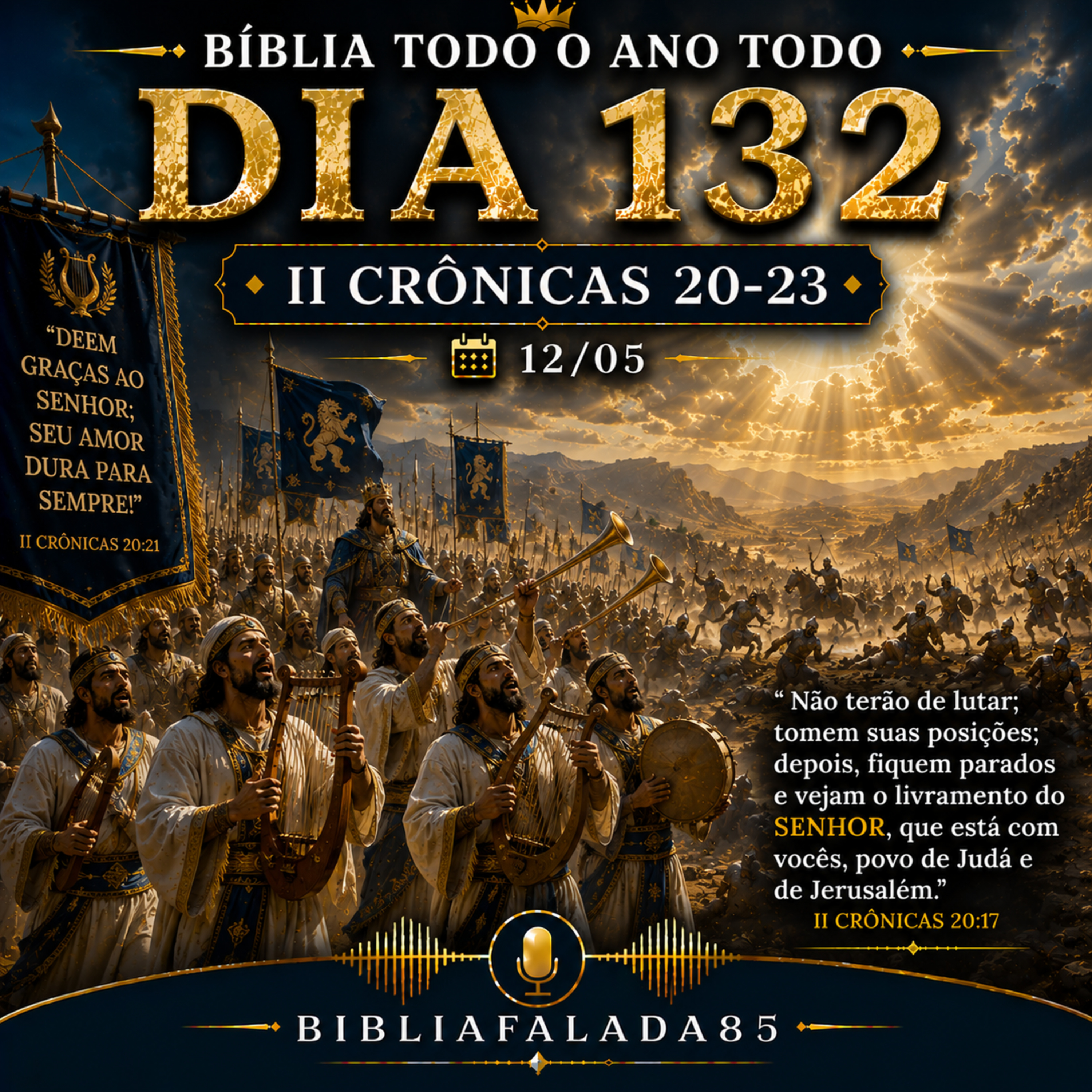 📖 Bíblia Toda o Ano Todo – Dia 132 (12/05) | 2 Crônicas 20–23 episode artwork
