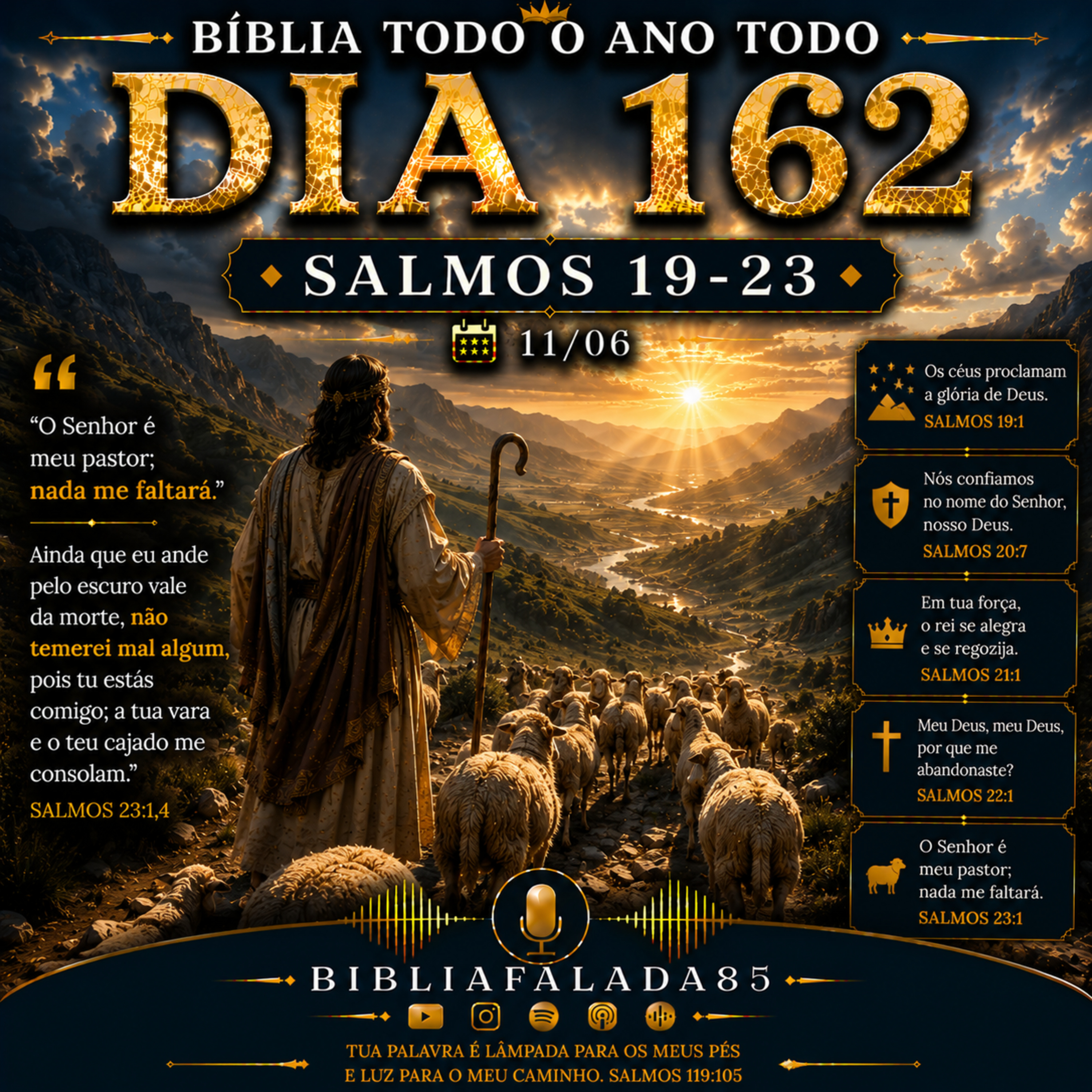📖 Bíblia Toda o Ano Todo – Dia 162 (11/06) | Salmos 19–23 episode artwork