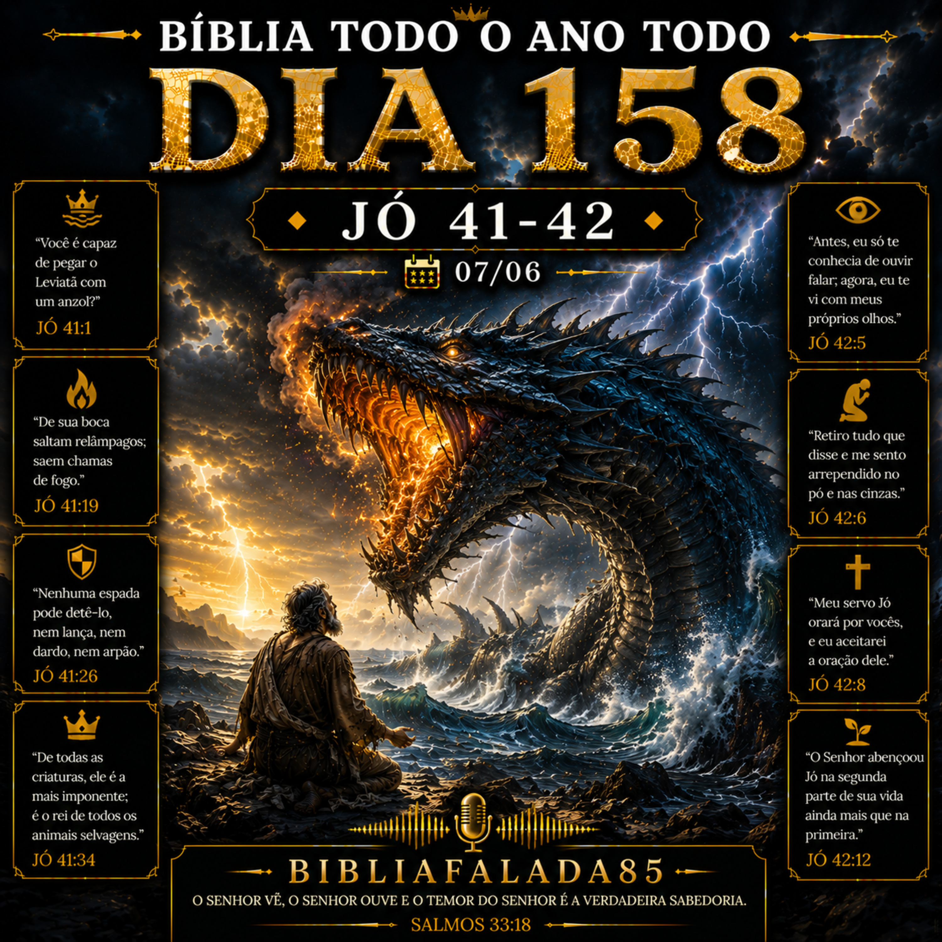 📖 Bíblia Toda o Ano Todo – Dia 158 (07/06) | Jó 41–42 episode artwork