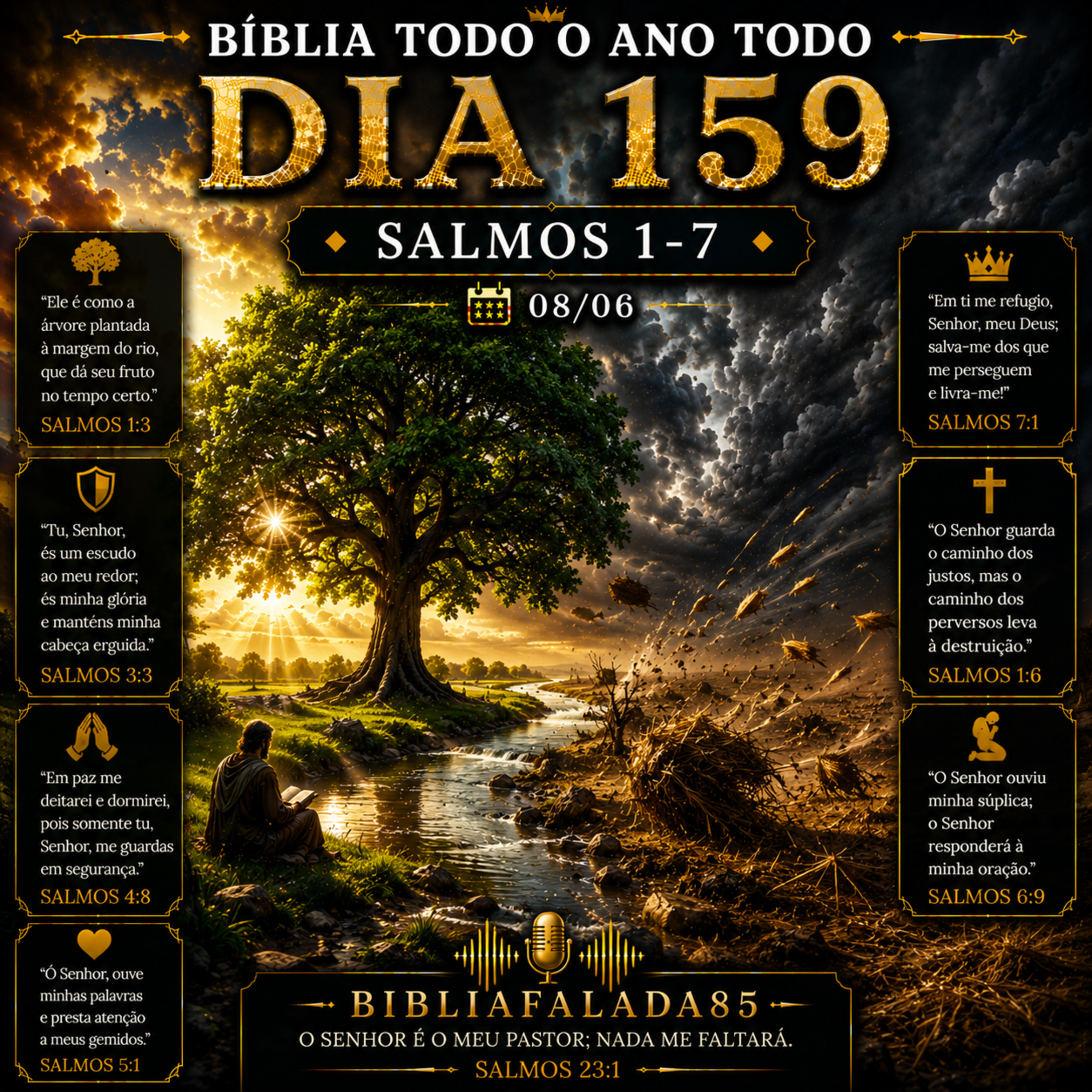 📖 Bíblia Toda o Ano Todo – Dia 159 (08/06) | Salmos 1–7 episode artwork
