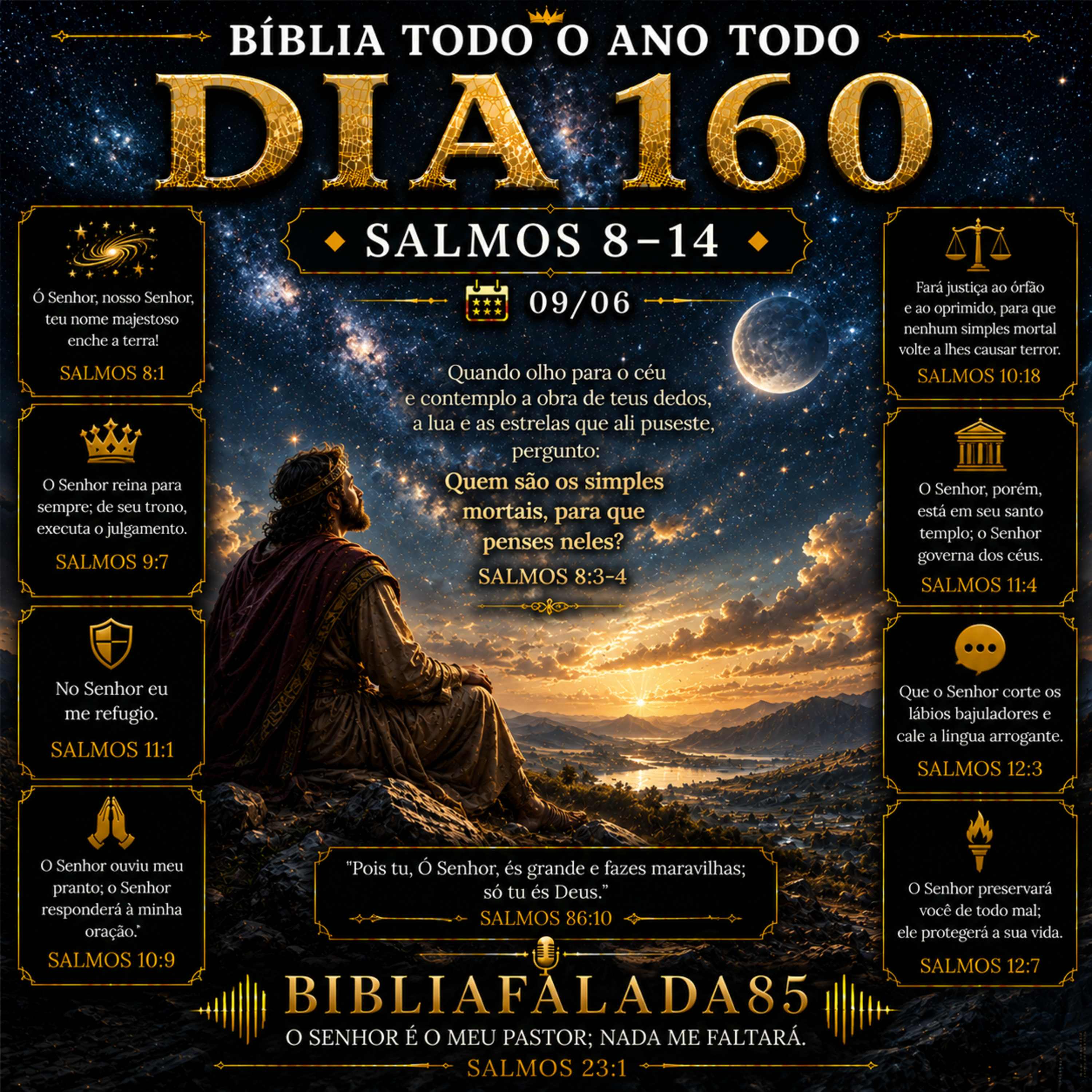 📖 Bíblia Toda o Ano Todo – Dia 160 (09/06) | Salmos 8–14 episode artwork