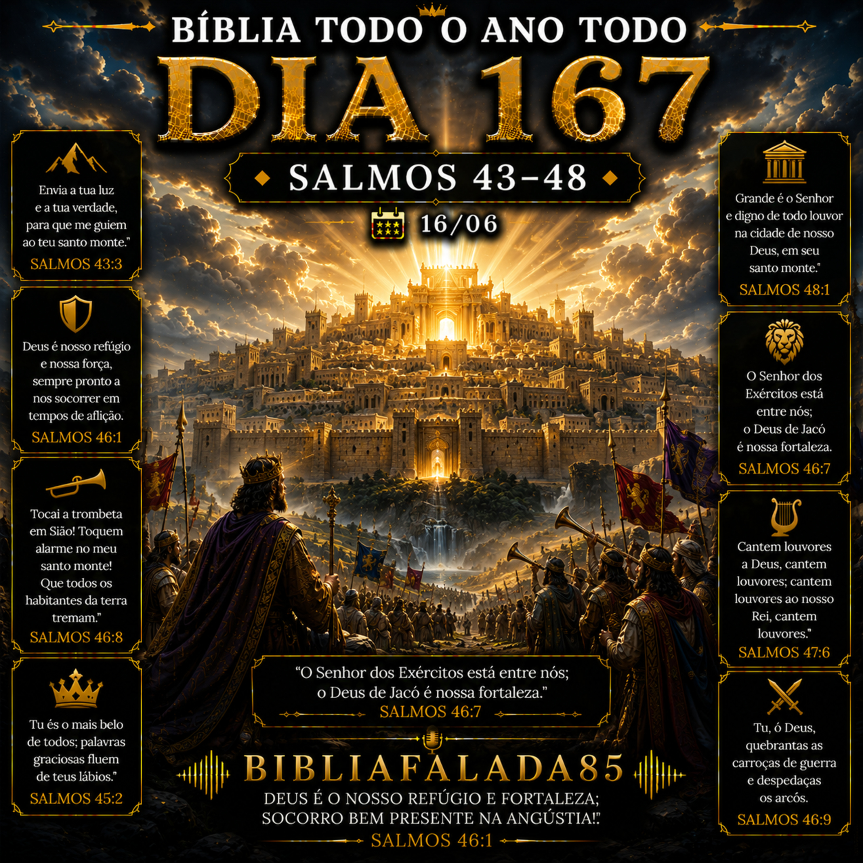 📖 Bíblia Toda o Ano Todo – Dia 167 (16/06) | Salmos 43–48 episode artwork