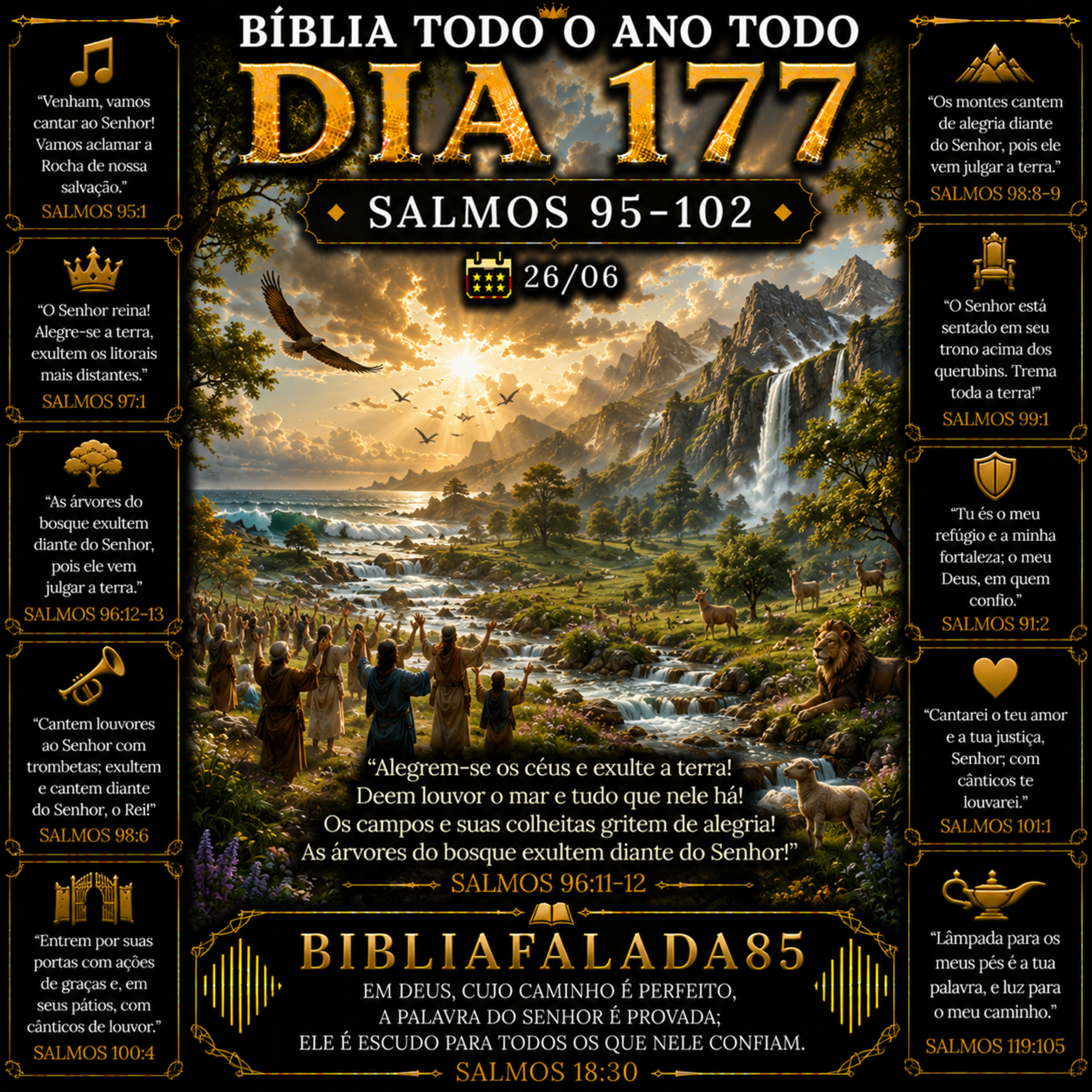 📖 Bíblia Toda o Ano Todo – Dia 177 (26/06) | Salmos 95–102 episode artwork