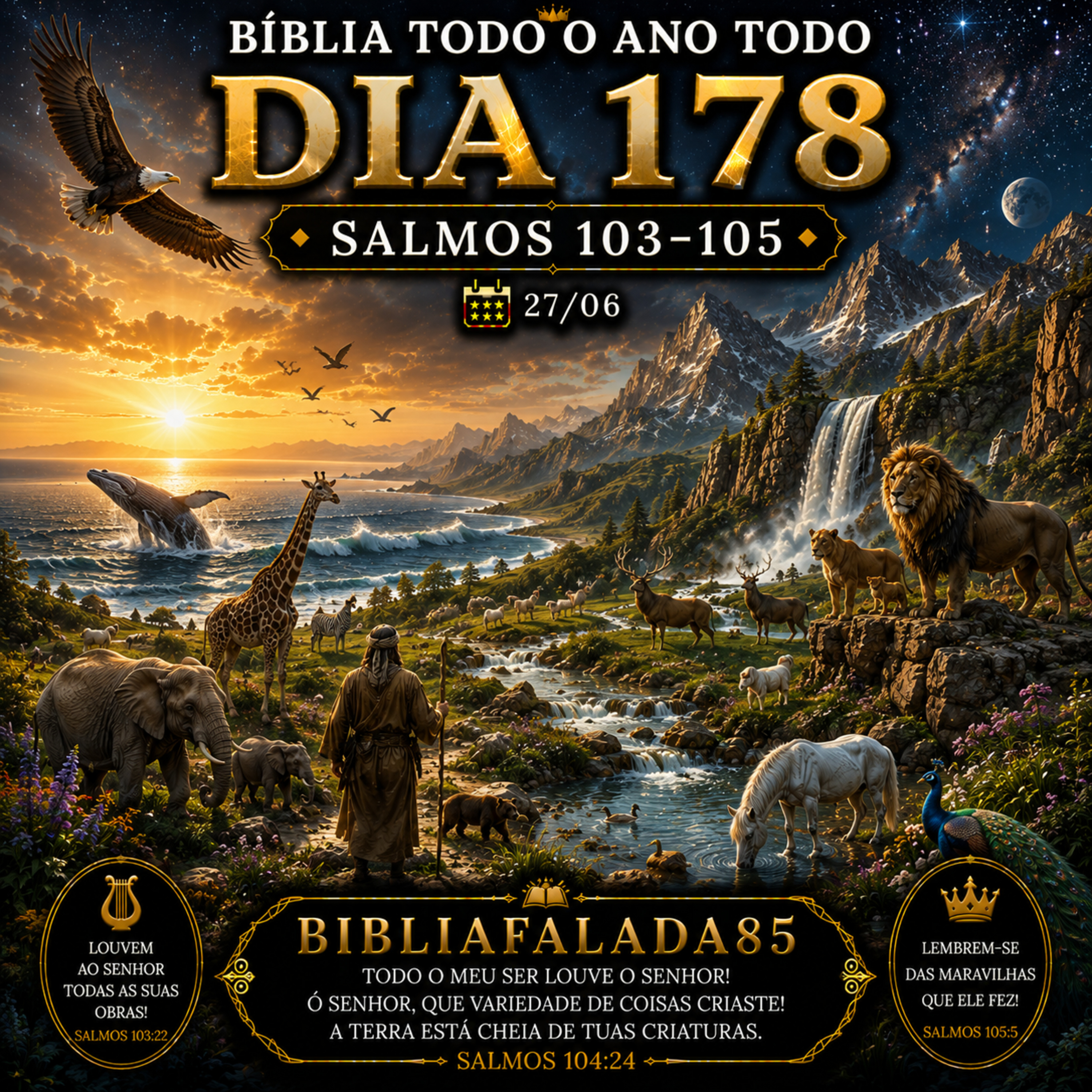 📖 Bíblia Toda o Ano Todo – Dia 178 (27/06) | Salmos 103–105 episode artwork