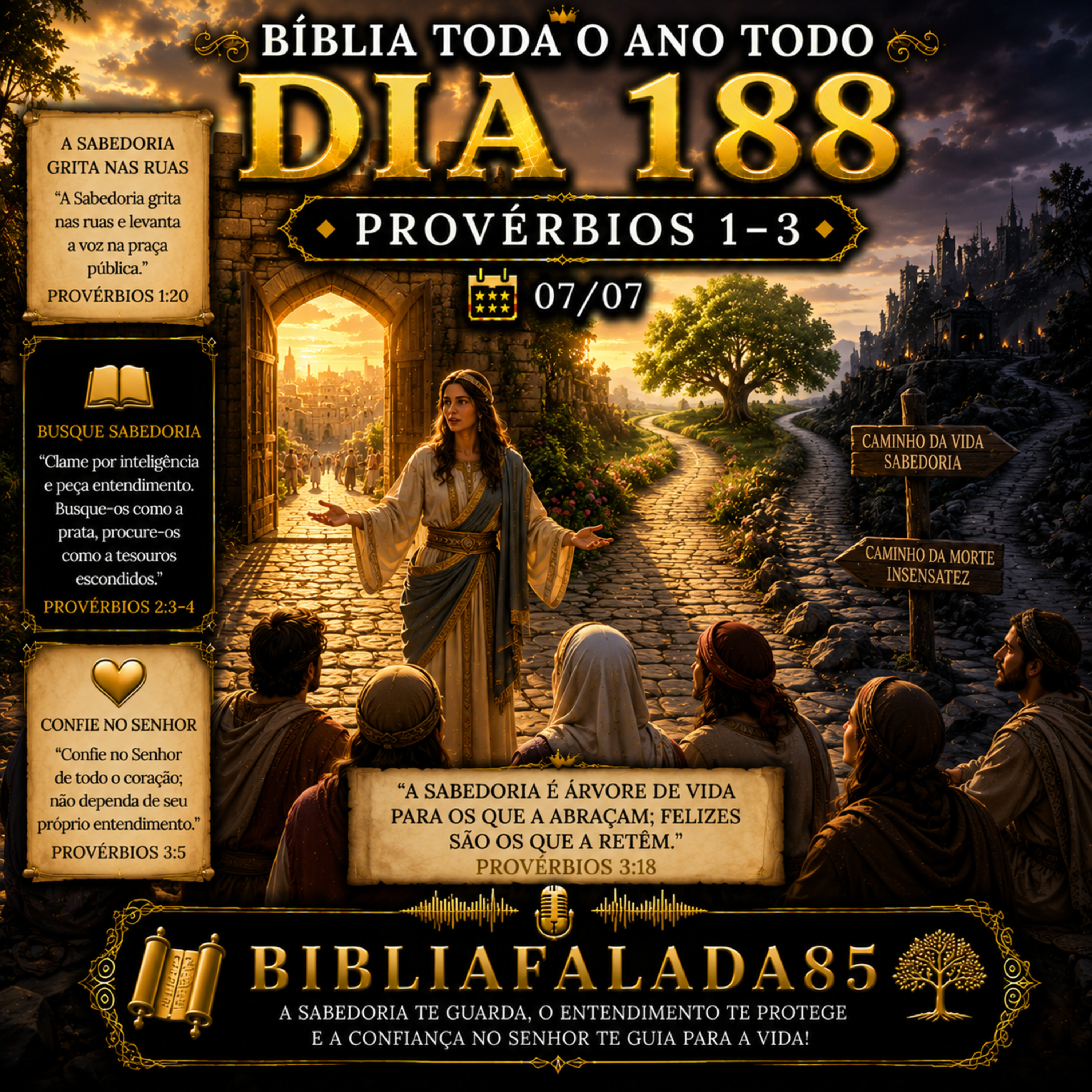 Dia 188 (07/07) | Provérbios 1–3 | Bíblia Toda o Ano Todo 📖 episode artwork