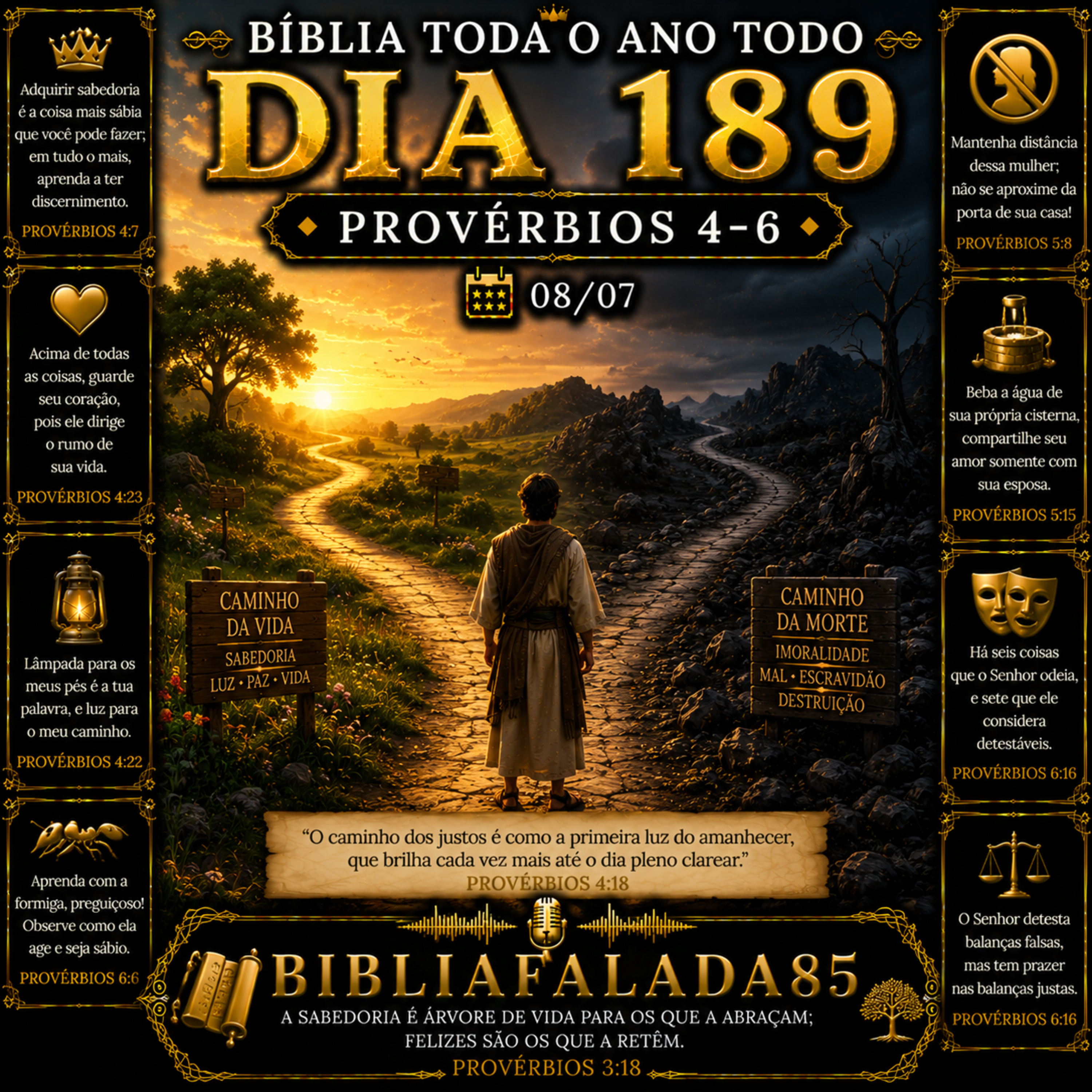 Dia 189 (08/07) | Provérbios 4–6 | Bíblia Toda o Ano Todo 📖 episode artwork