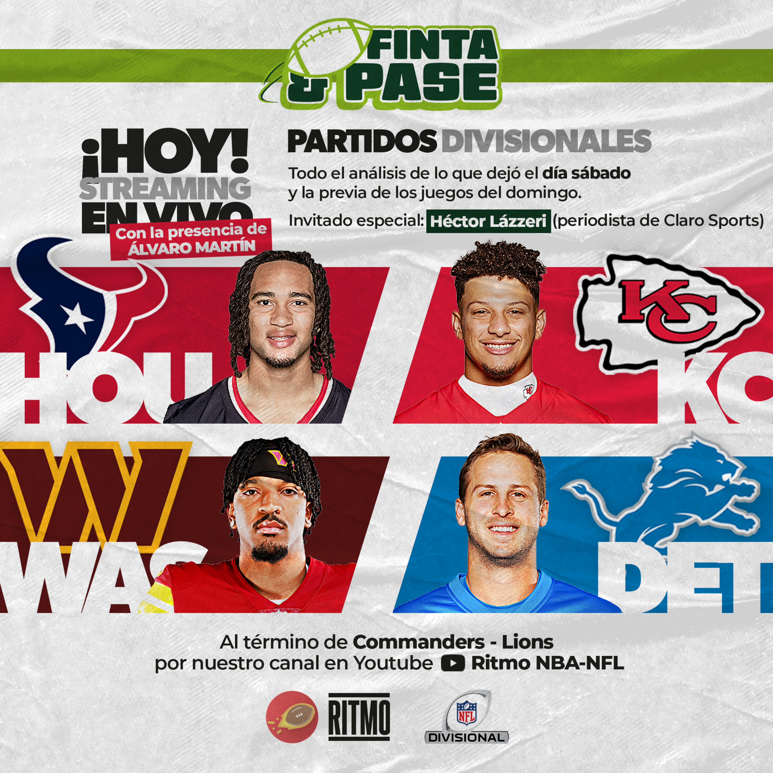 Juegos Divisionales: avanzan Chiefs y Commanders | Ritmo NFL T5 E121 | Finta & Pase episode artwork