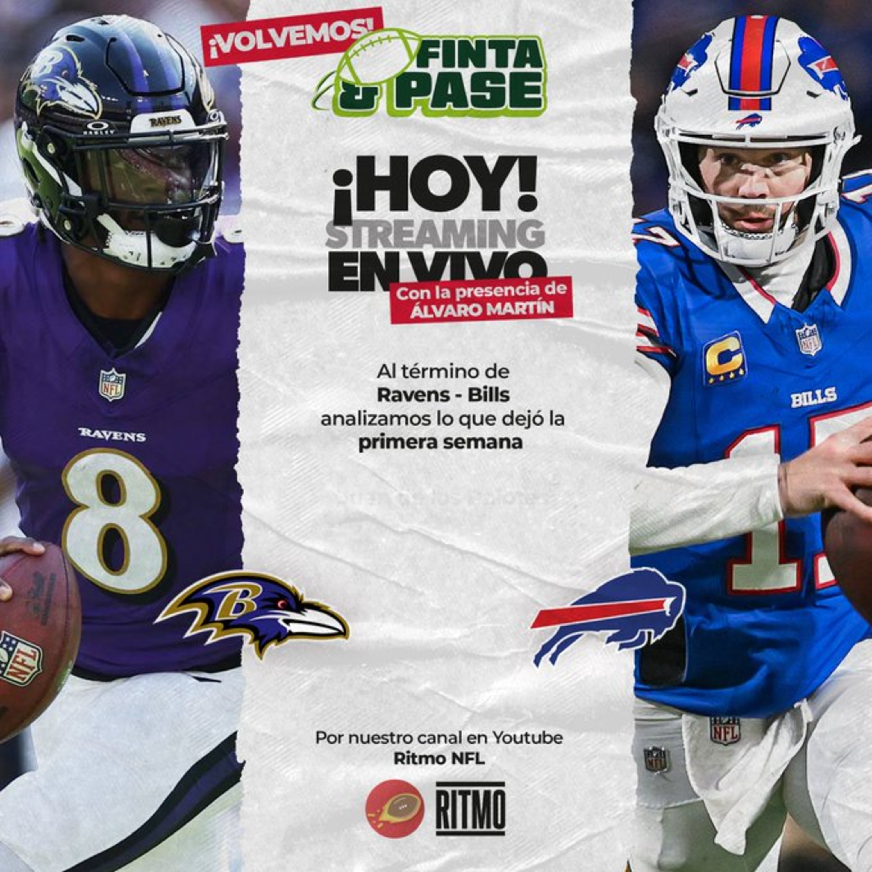 ¡Partidazo Bills-Ravens! 🏈 FINTA & PASE Semana 1 | Ritmo NFL T6 E53 episode artwork