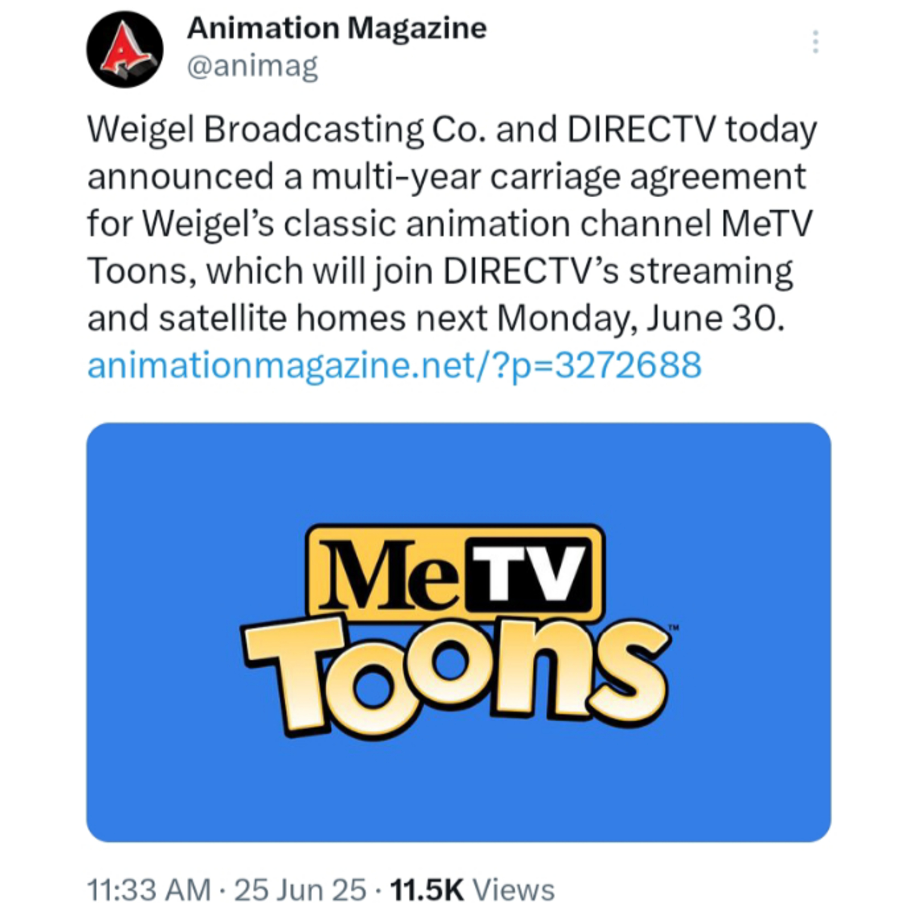 @MeTVToons Celebrates 1 year By Announcing Their Debut On @DIRECT_TV On June 30th. episode artwork