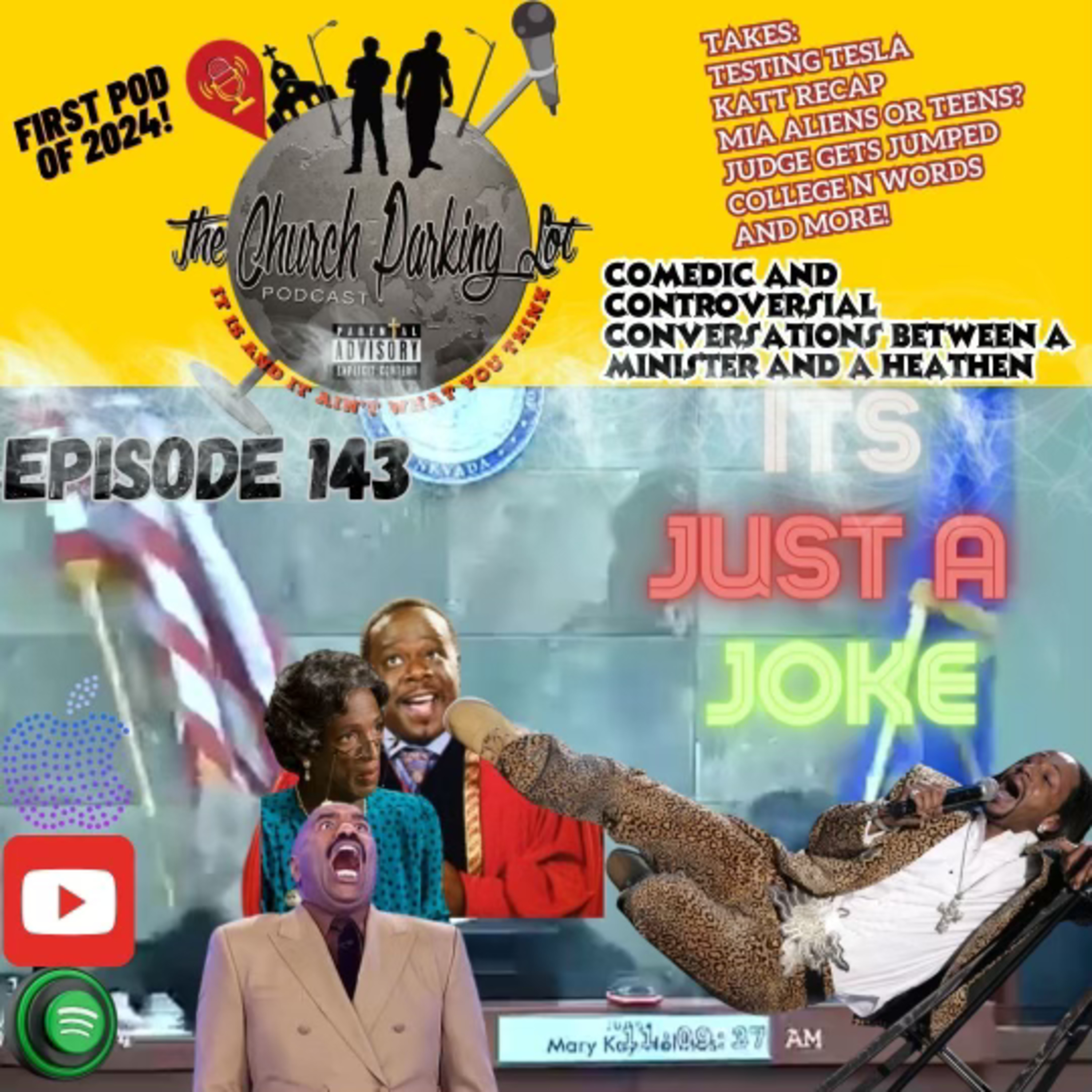 ITS JUST A JOKE! ep 143 CHURCH PARKING LOT PODCAST (KATT WILLIAMS REACTIONS) episode artwork