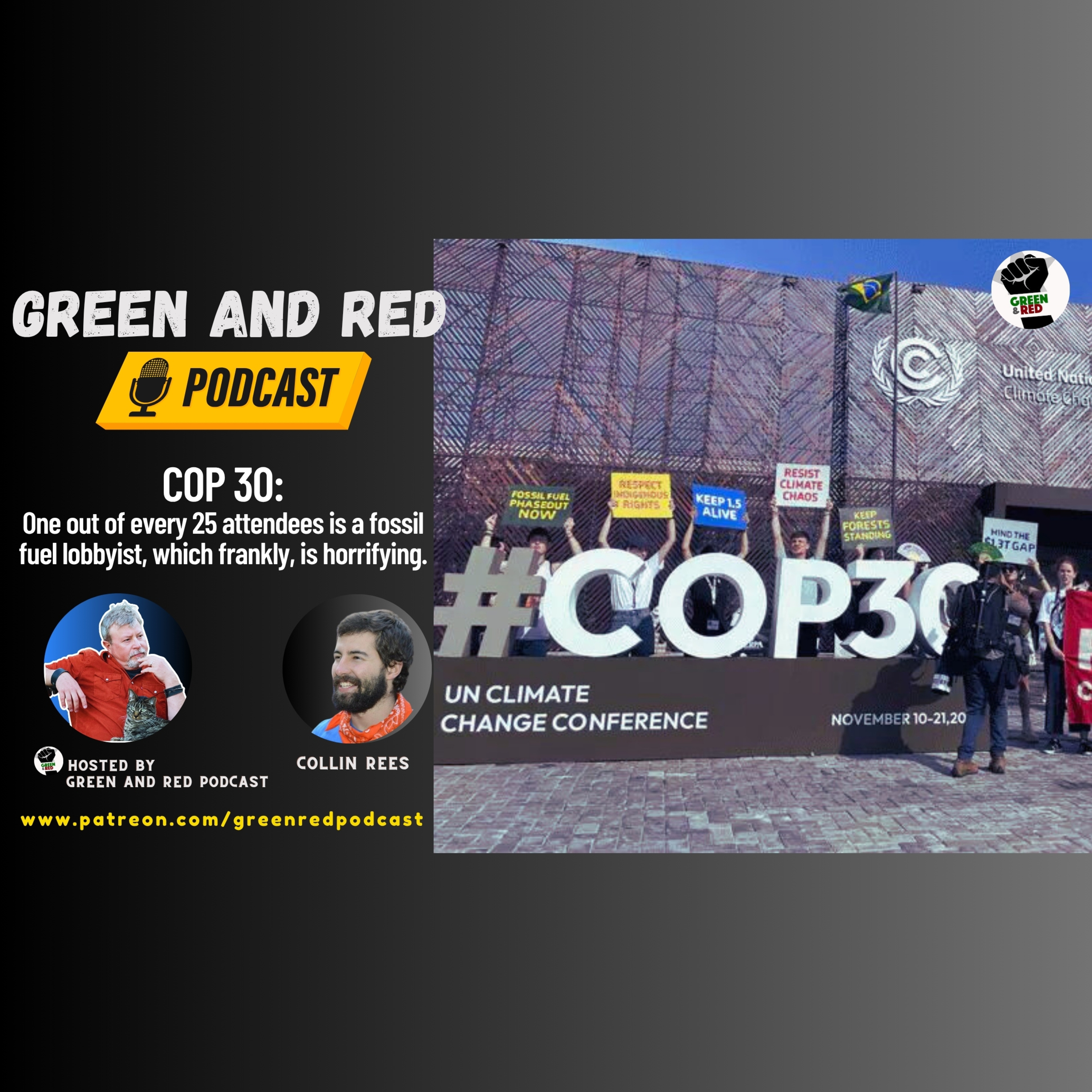 #COP30: " One out of every 25 attendees is a fossil fuel lobbyist, which frankly, is horrifying." w/ climate campaigner Collin Rees (G&R 439)