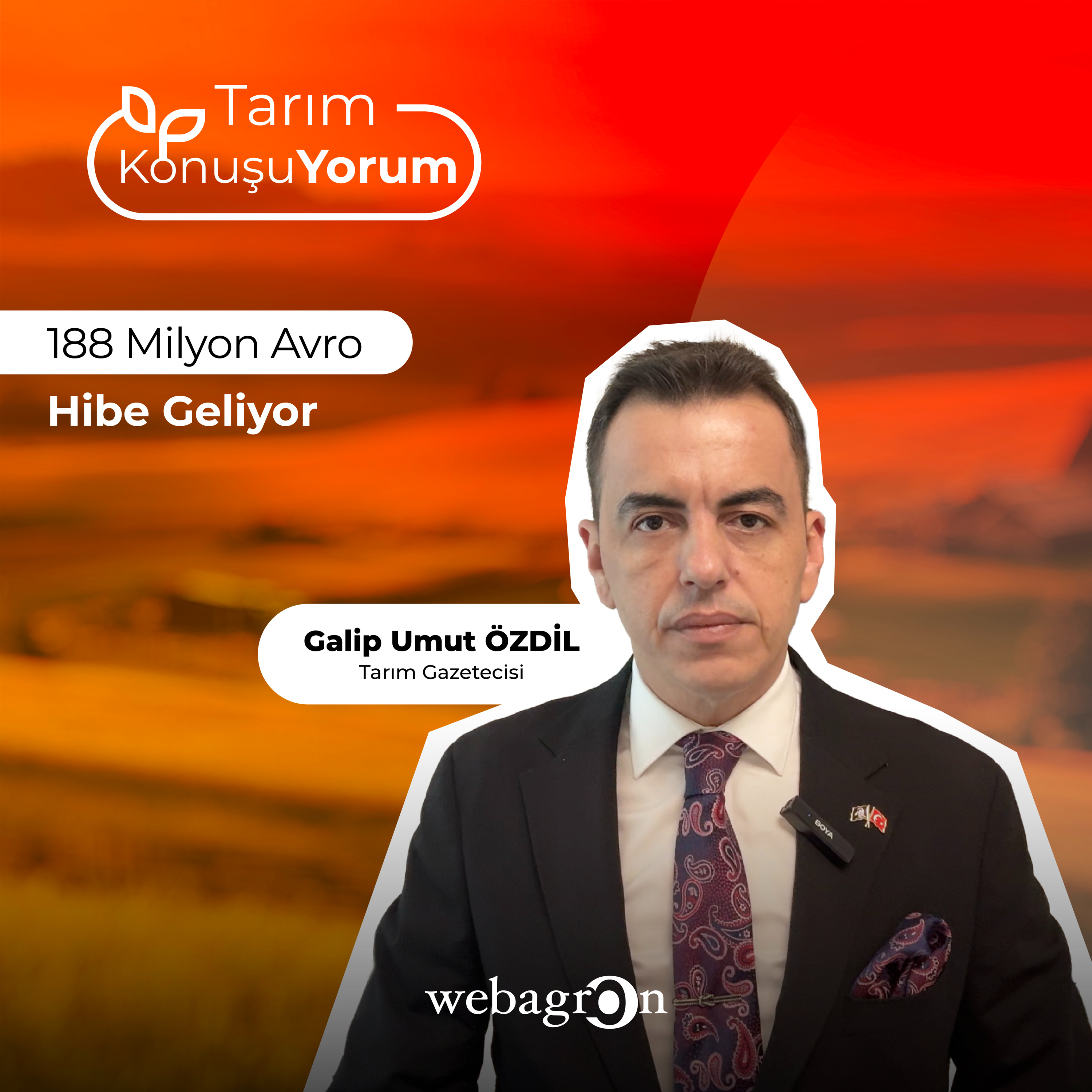 Tarım KonuşuYorum | Tarım Gazetecisi Galip Umut Özdil | 188 Milyon Avro Hibe Geliyor episode artwork