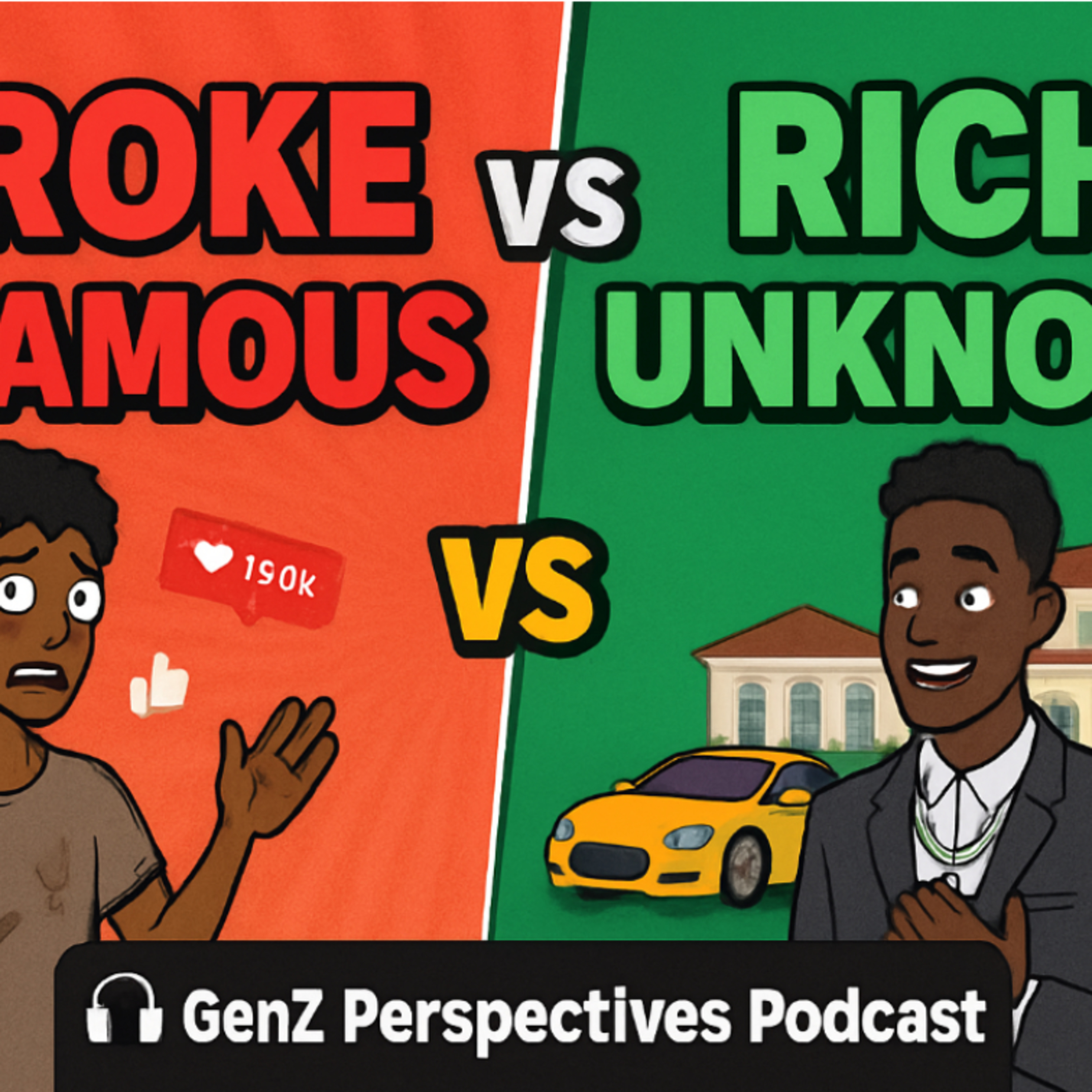 "GenZ Perspective" Would you rather be broke famous or Rich and Unknown episode artwork