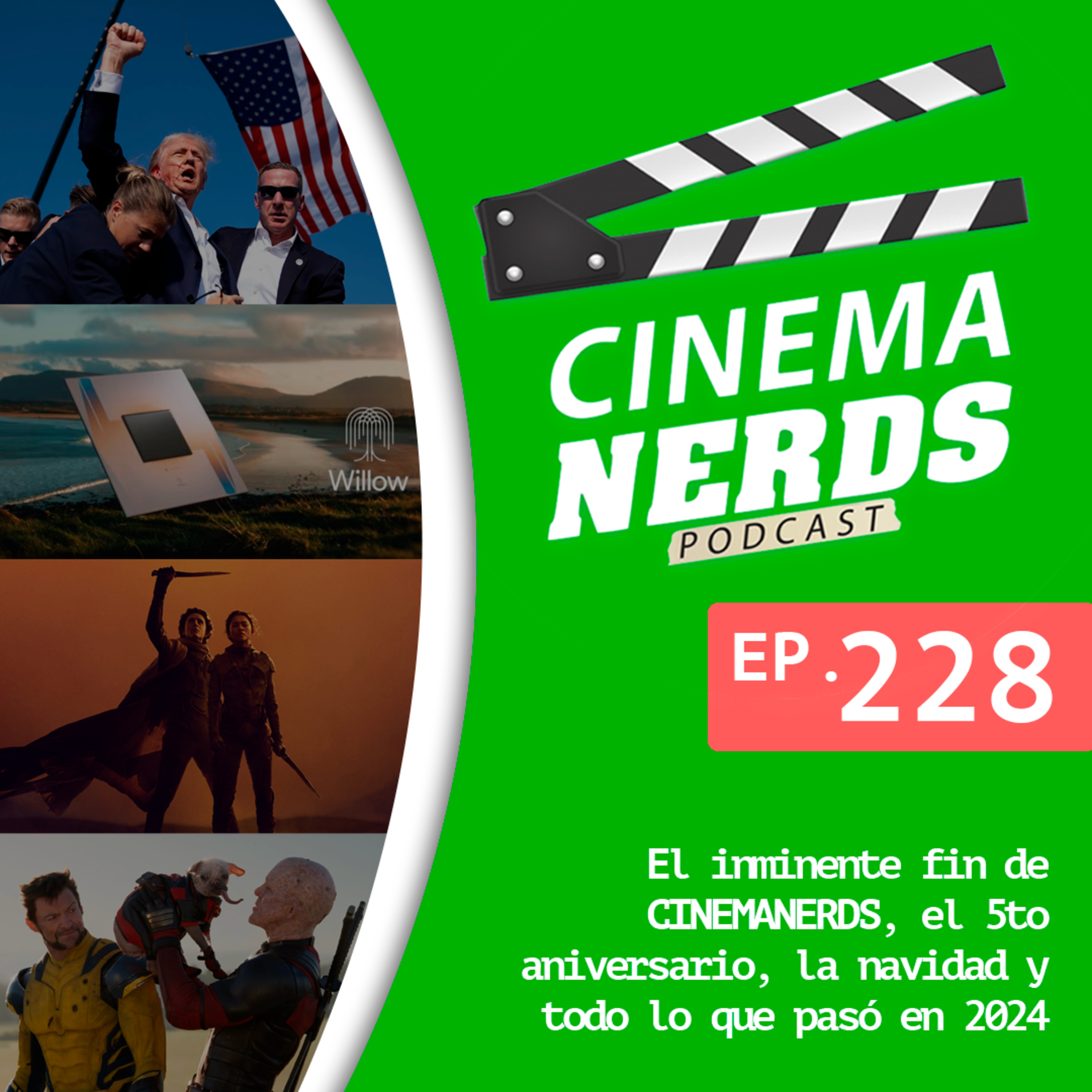 EP. 228 - El inminente fin de CINEMANERDS, el 5to aniversario, la navidad y todo lo que pasó en 2024  episode artwork