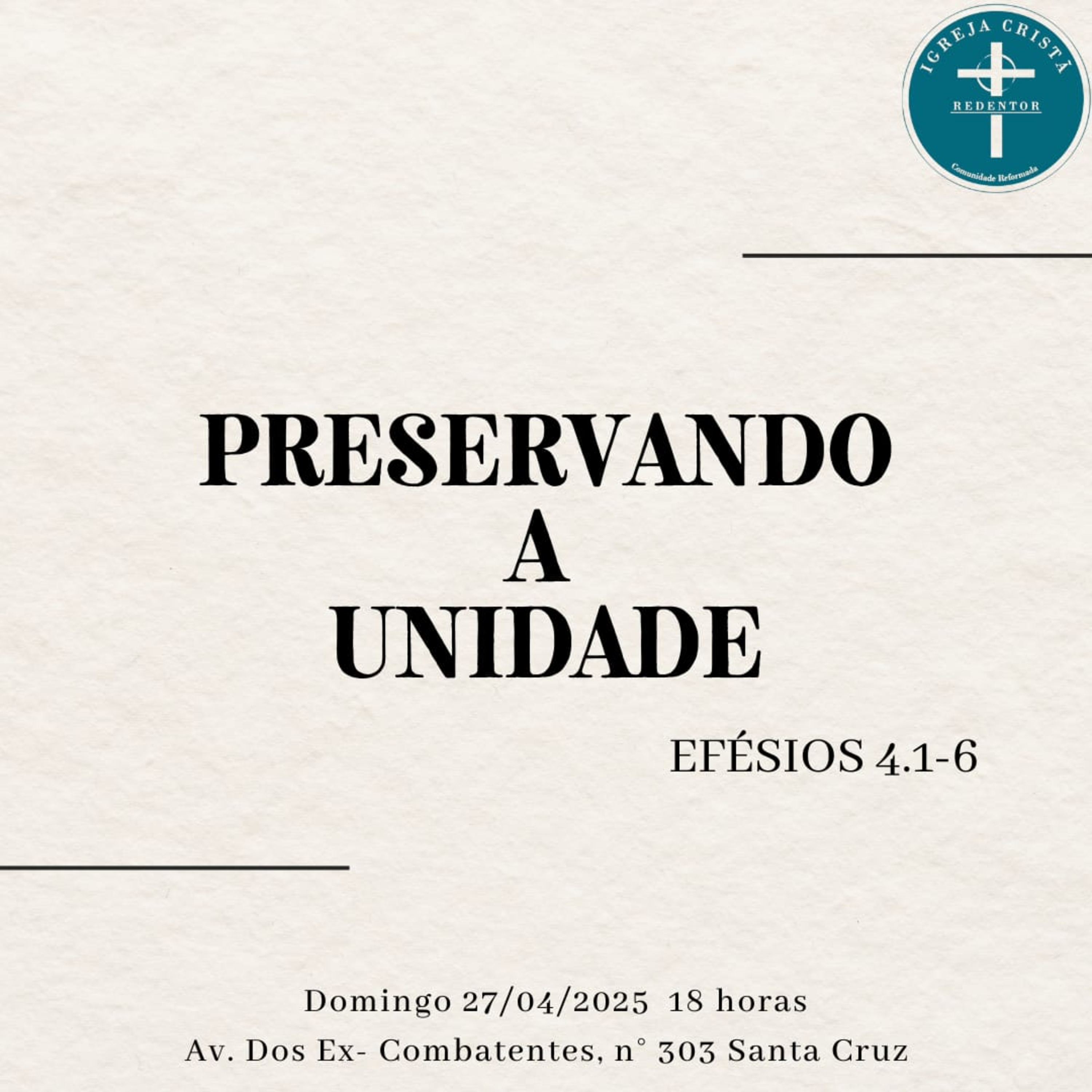 Preservando a unidade - Efésios 4.1-6 episode artwork